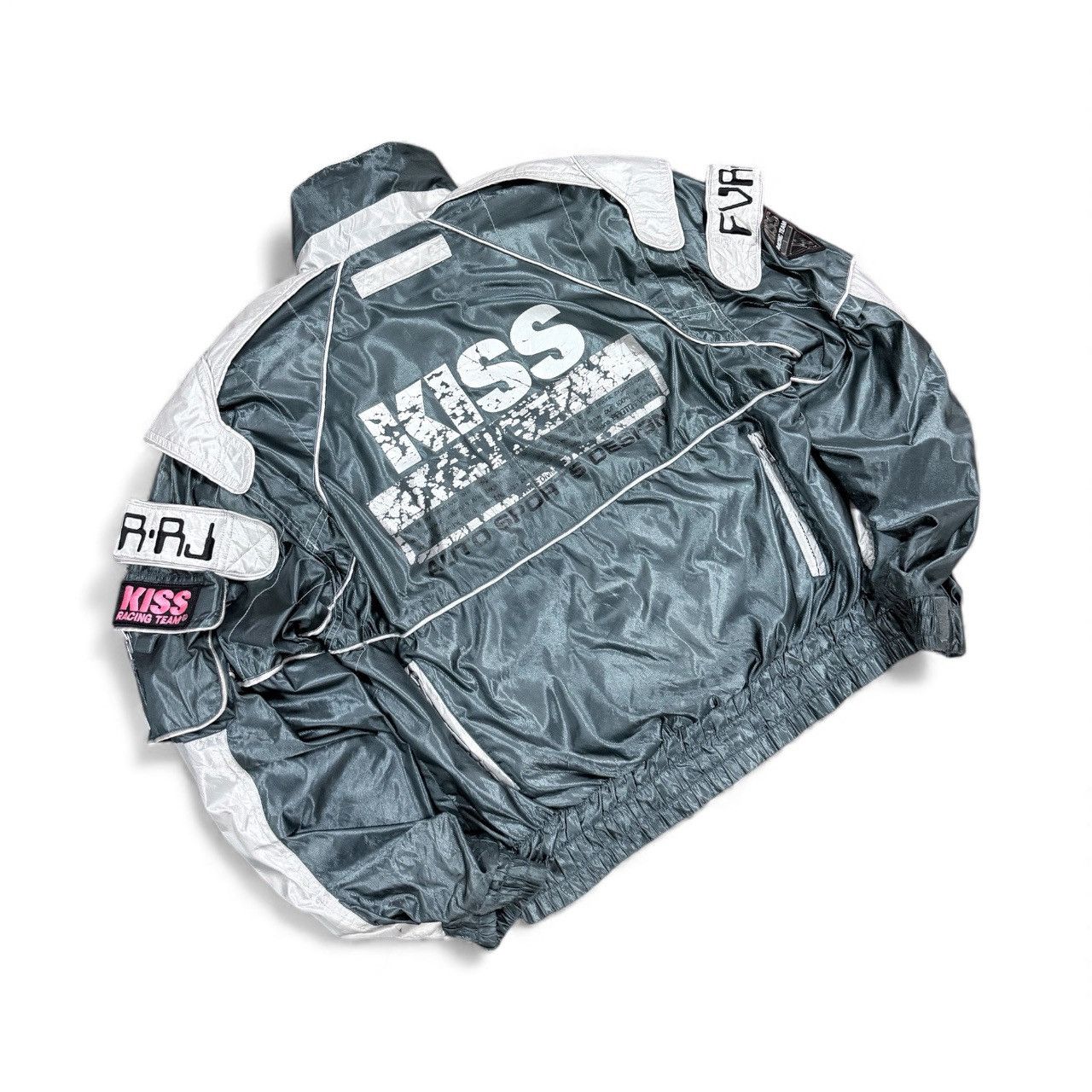 YELLOW CORN Vtg🔥Hard To Find This Color Kiss Racing Team Rider Jacket Size US L / EU 52-54 / 3 - 14 Thumbnail
