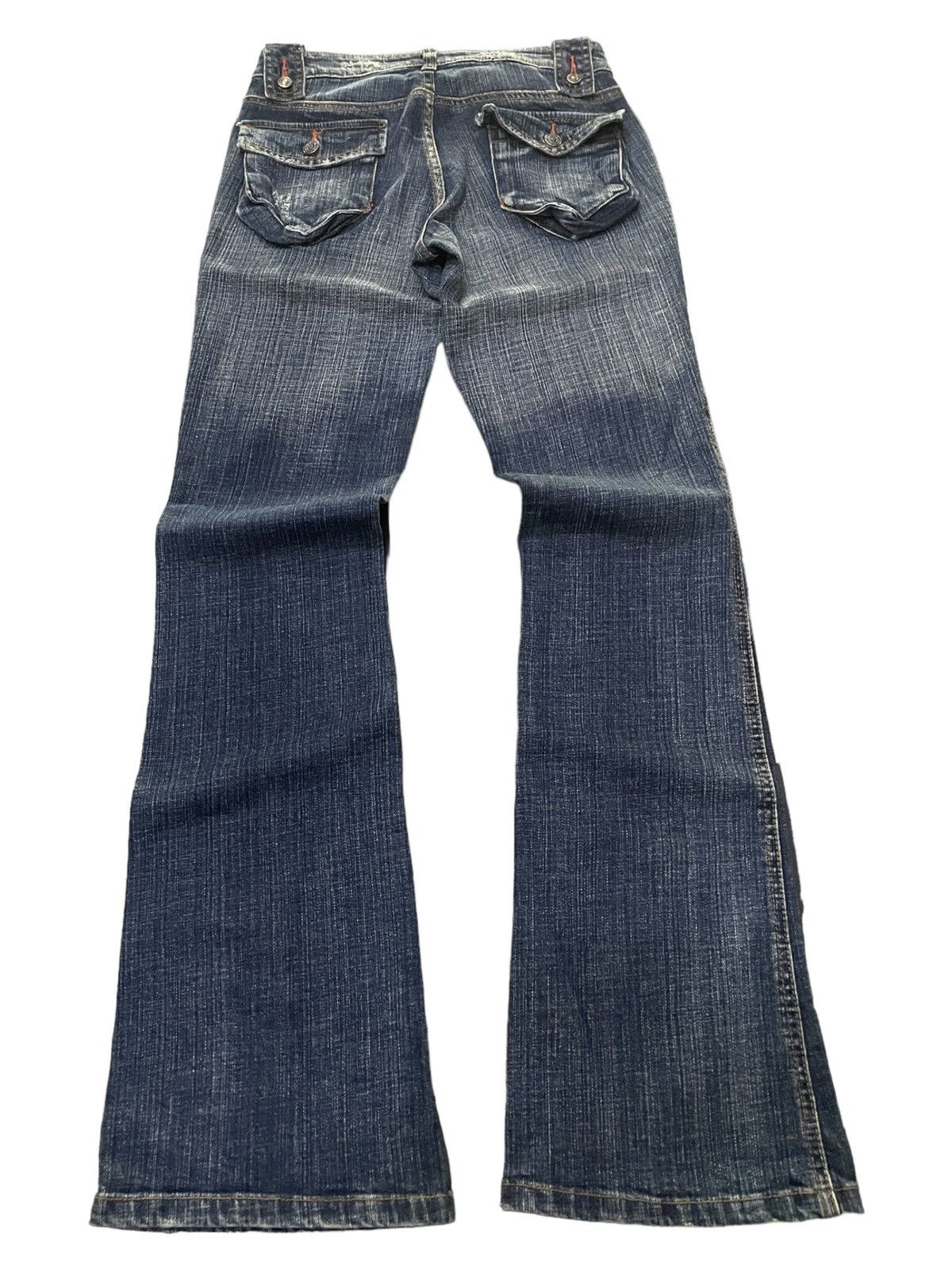 If Six Was Nine × Le Grande Bleu (L.G.B.) Camel Road Japan Bush Pocket Flared Stacked Denim Pants Size US 28 / EU 44 - 2 Thumbnail