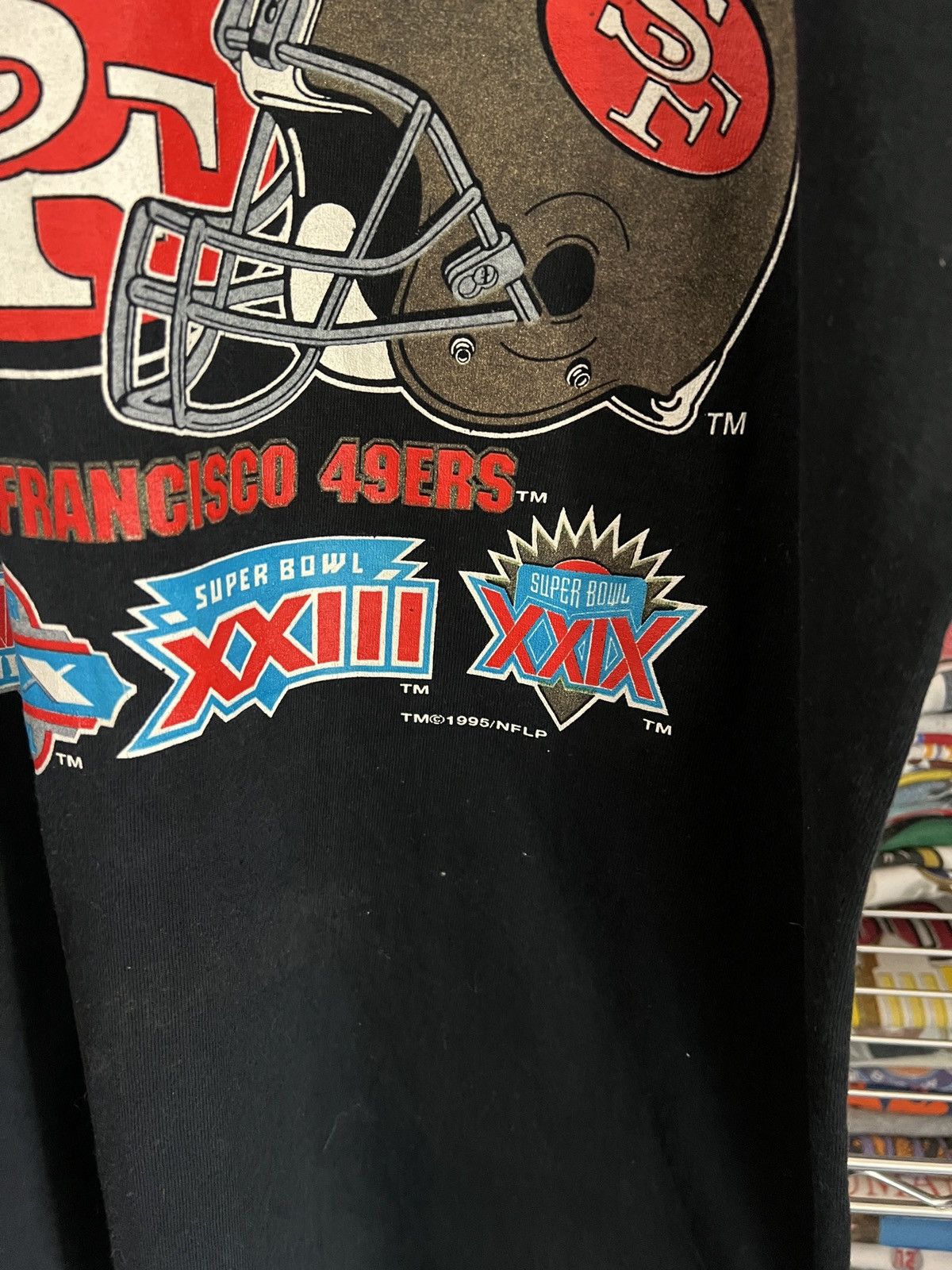 Logo 7 1995 NFL San Francisco 49ers Super Bowl 5 Time Champions Tee Size US L / EU 52-54 / 3 - 5 Thumbnail