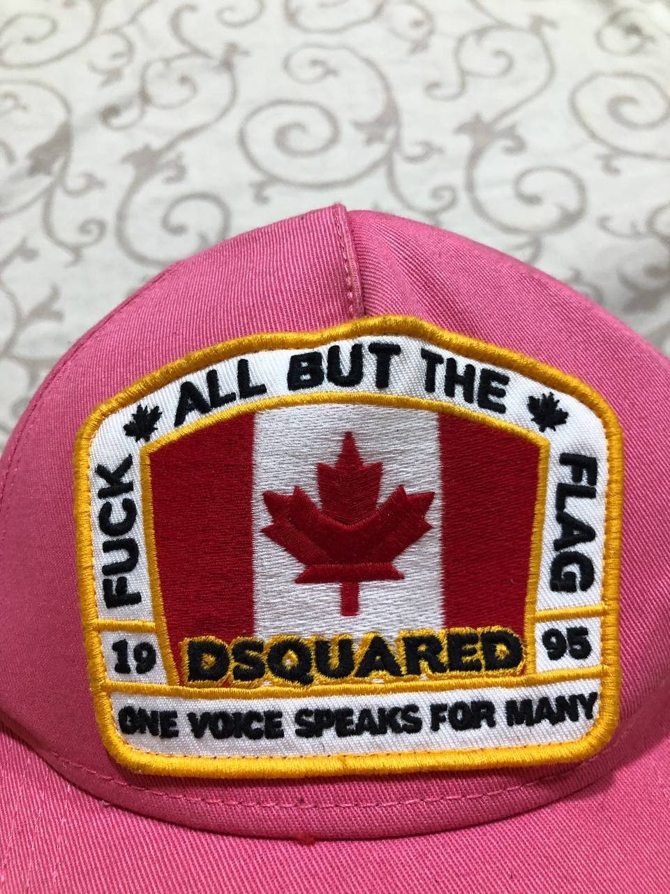Dsquared2 Dsquared2 “Fuck All But The Flag” Pink Trucker Cap Hat Size ONE SIZE - 2 Thumbnail