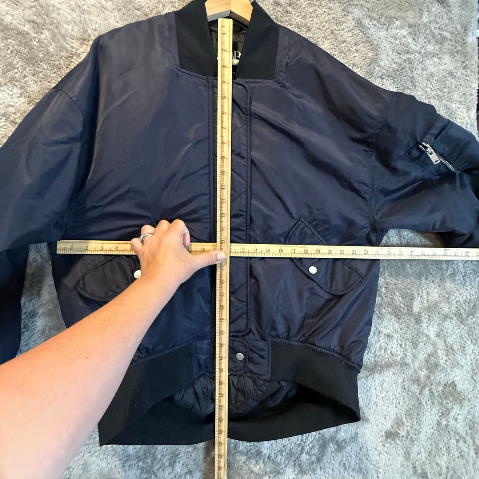 Zara Zara Oversized Bomber Jacket Raincoat Women's XS Blue Black Size XS / US 0-2 / IT 36-38 - 9 Thumbnail