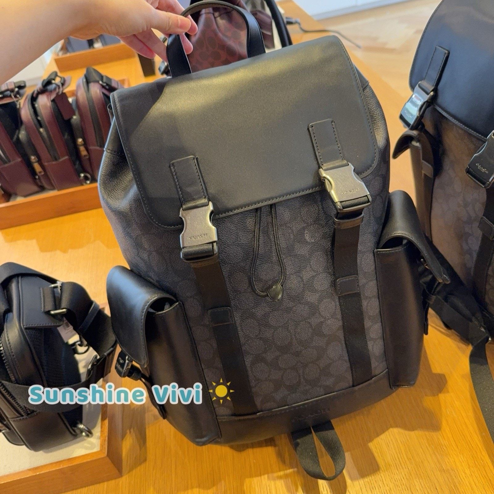 Coach NWT COACH MEN'S Clark Backpack CCF90 Gunmetal/Charcoal/Black Size ONE SIZE - 1 Thumbnail
