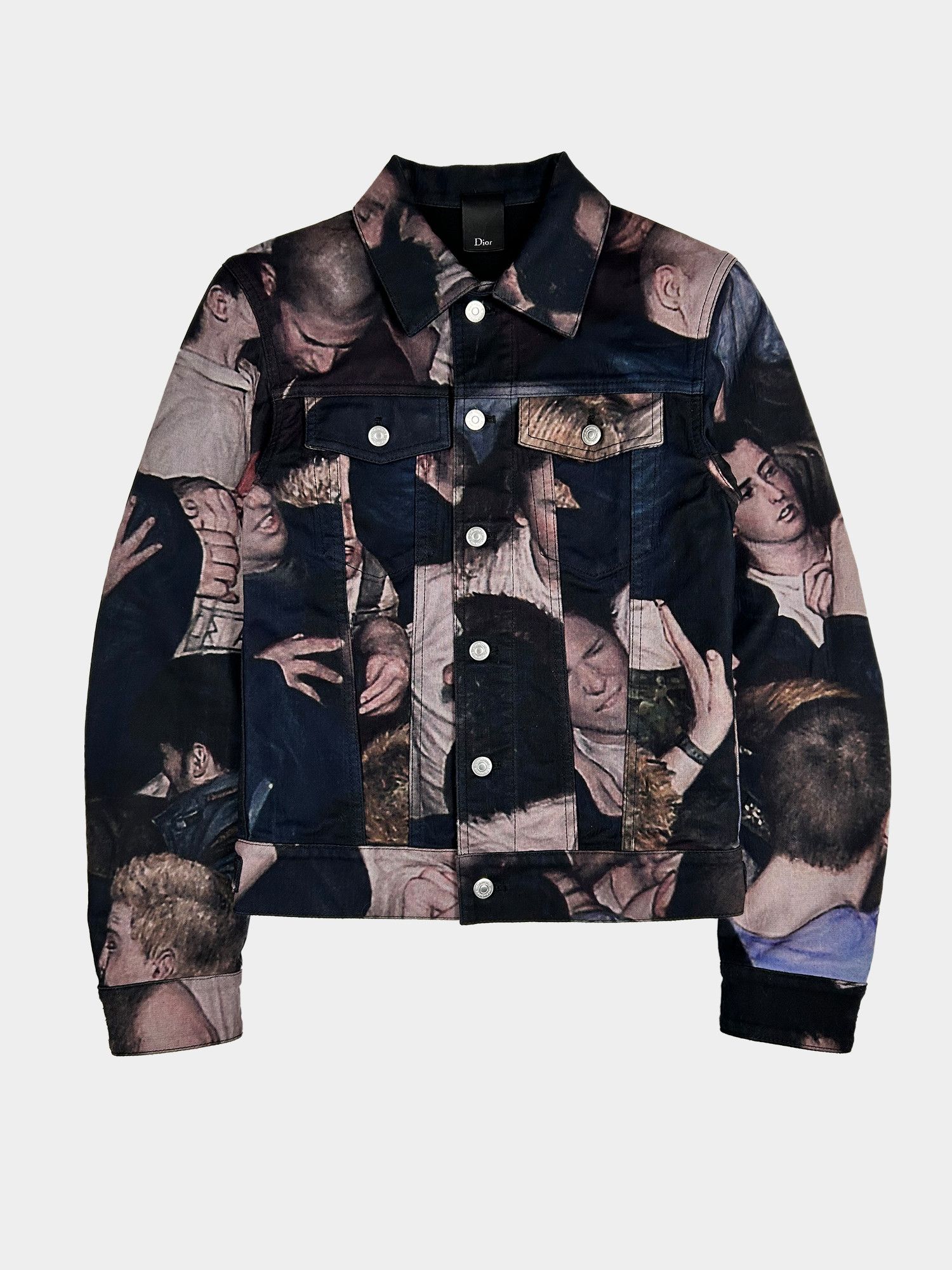 image of Dior Dan Witz Moshpit Trucker Jacket Fw2017 in Black, Men's (Size Small)