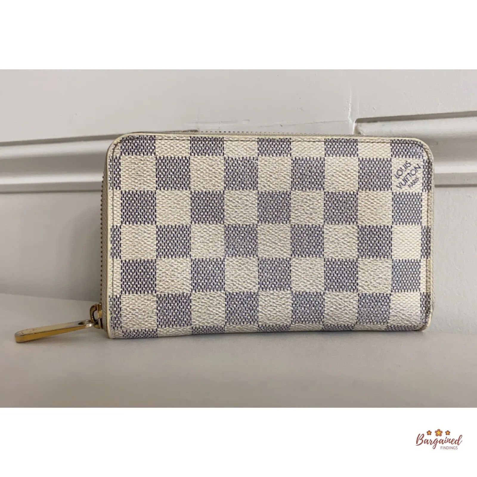 Louis Vuitton Damier Azur Canvas Leather Zippy Wallet