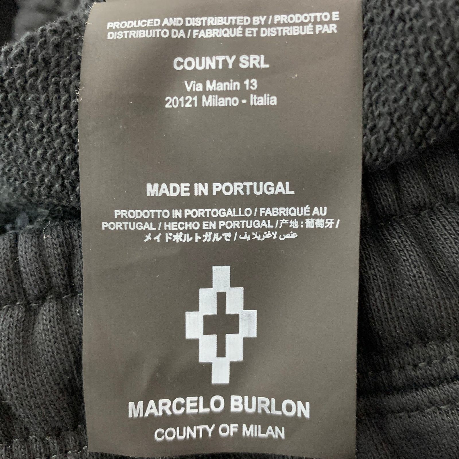 Marcelo Burlon MARCELO BURLON Black Multi-Color Applique Cotton Drawstring Size US 29 - 9 Thumbnail