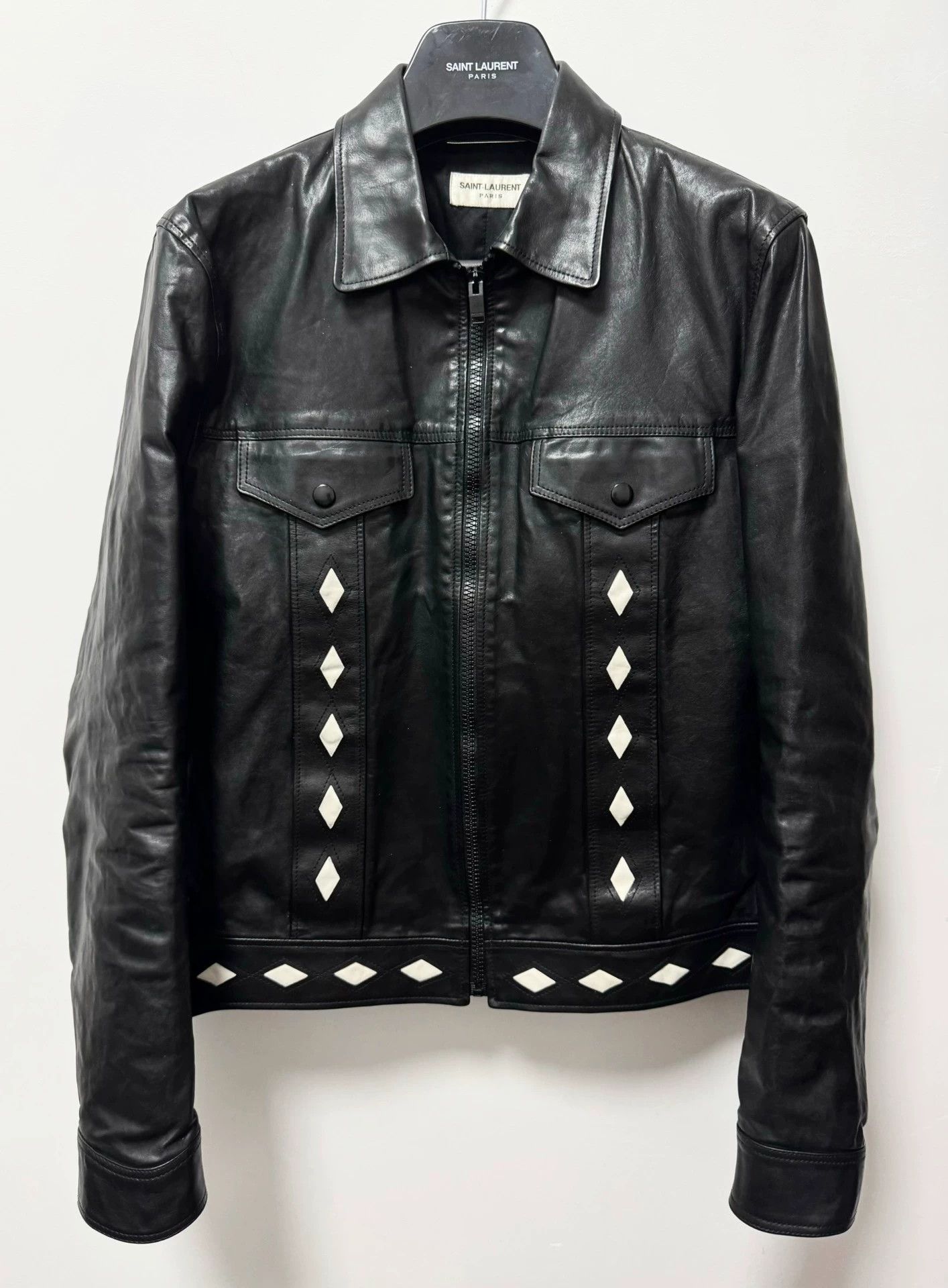 Saint Laurent Paris Saint Laurent SLP oil-waxed calfskin quilted leather jacket Size US XL / EU 56 / 4 - 1 Thumbnail