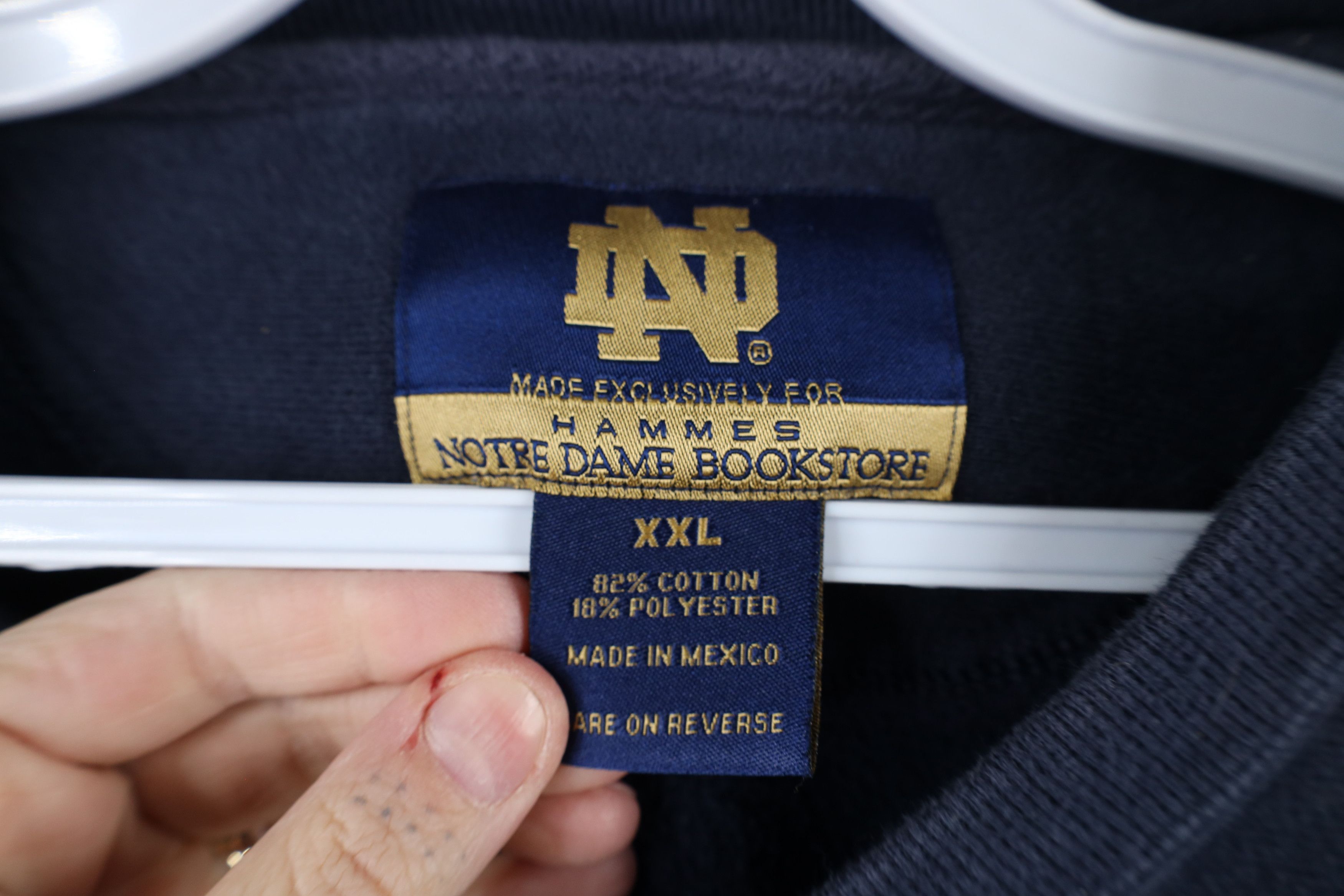Vintage Vintage 90s Reverse Dame University Sweatshirt Blue Irish Size US XXL / EU 58 / 5 - 9 Thumbnail