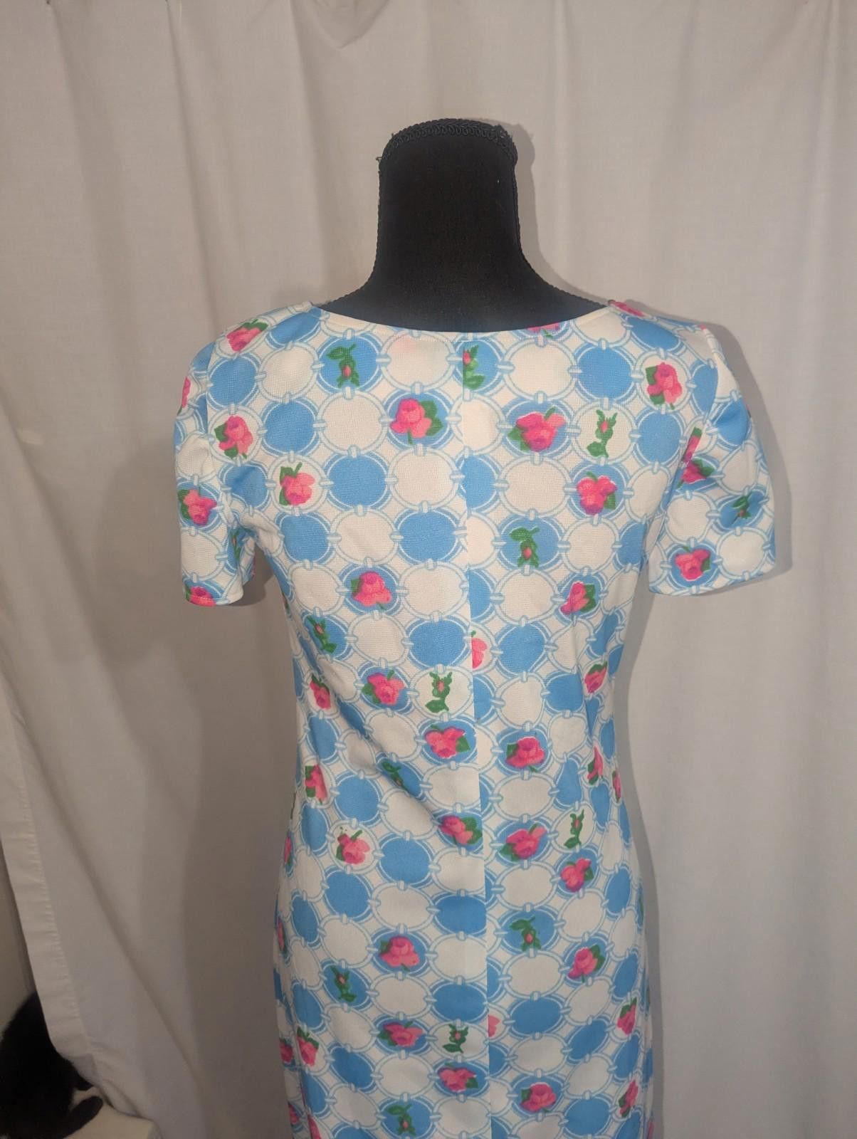 Handmade VTG 60s Handmade GoGo Mod Rose Print Maxi Dress Size XS / US 0-2 / IT 36-38 - 7 Thumbnail
