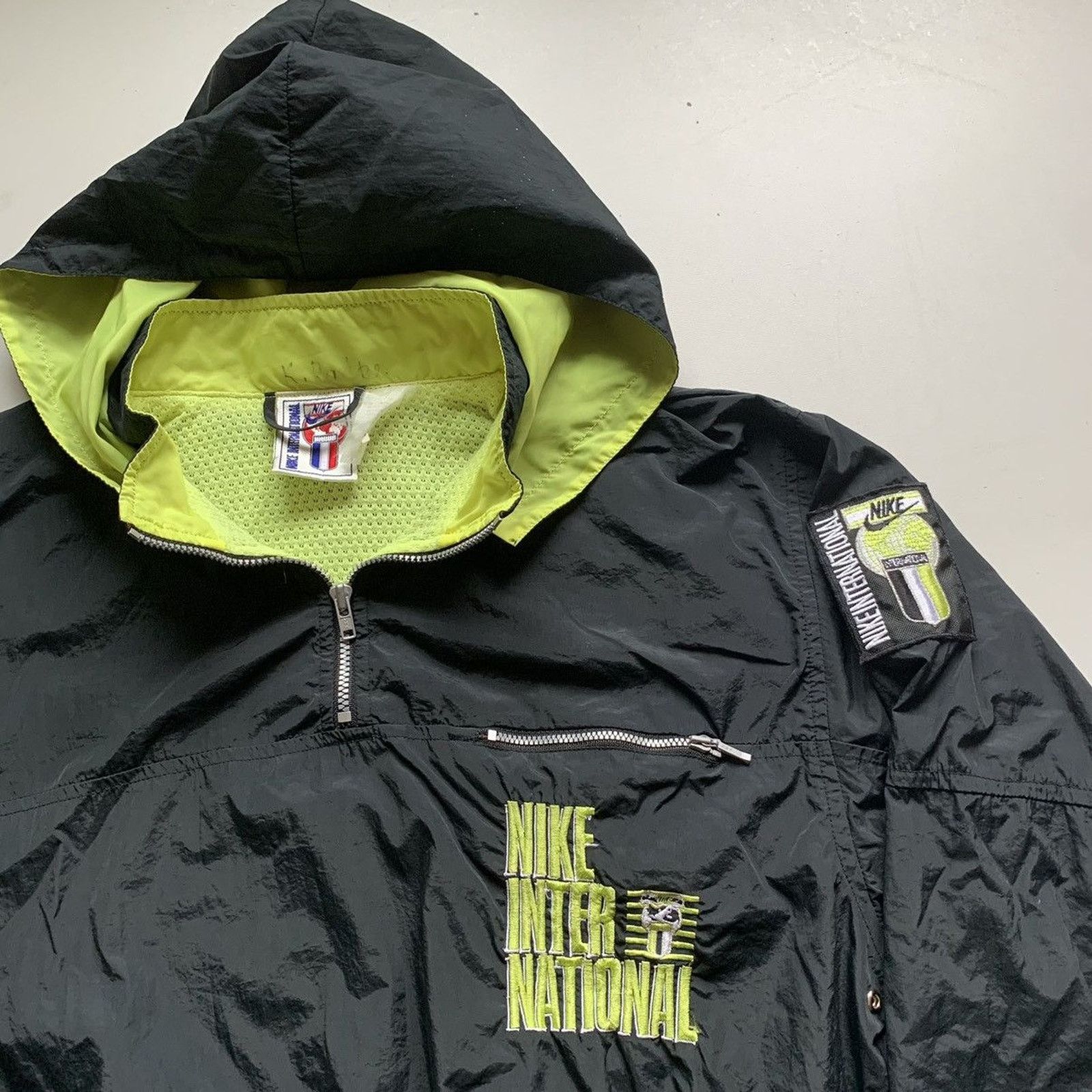 Nike Vintage 90s Nike International 1/4 Zip Windbreaker Sz Large Size US M / EU 48-50 / 2 - 2 Thumbnail