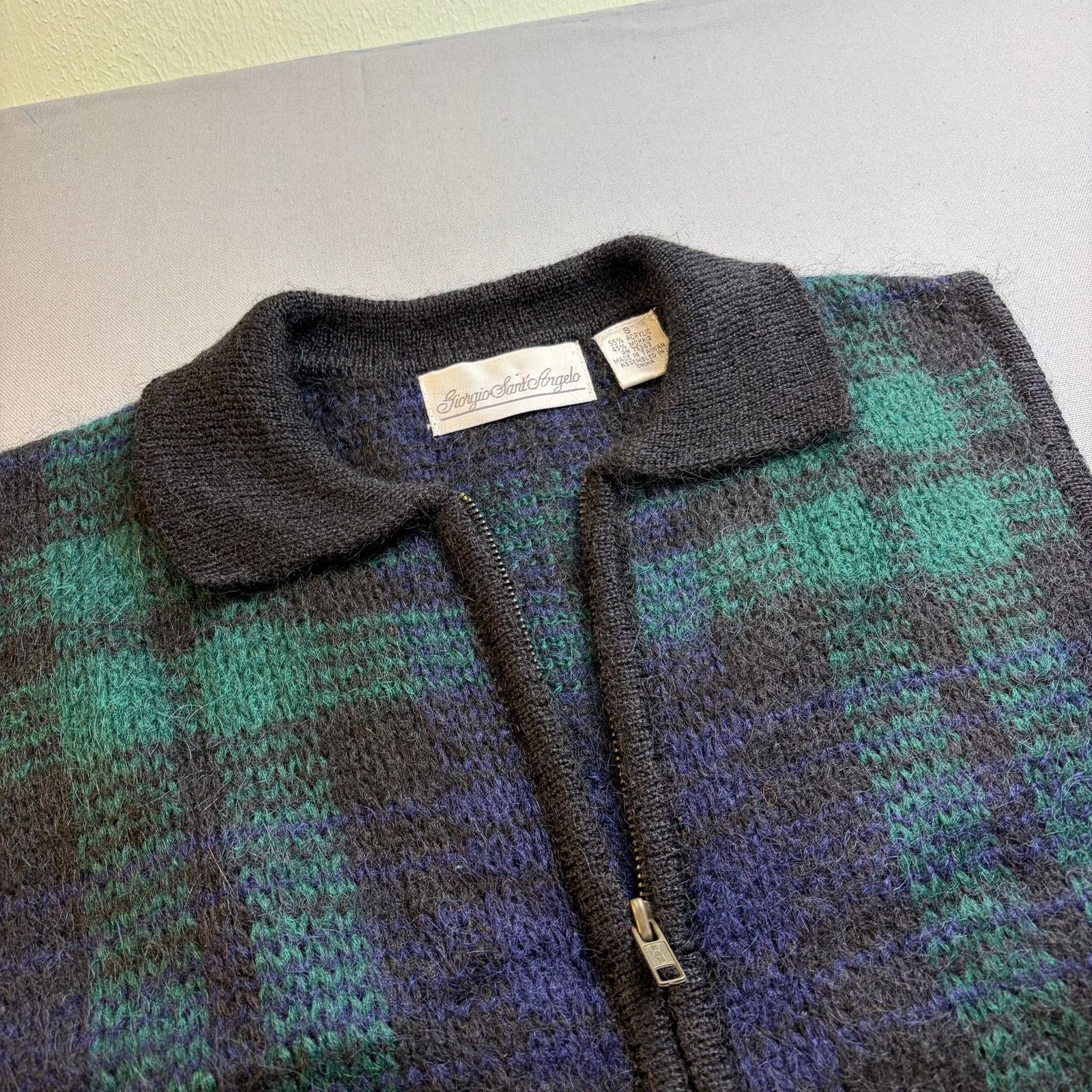 Vintage Vintage Checked Sweater Vest Blackwatch Plaid Zip Up Size M / US 6-8 / IT 42-44 - 5 Thumbnail