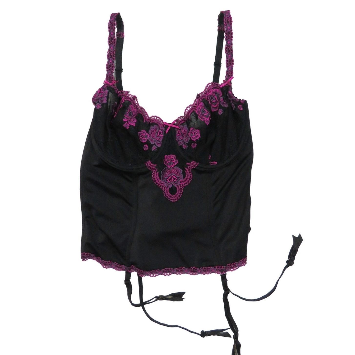 Vintage Y2k The Collection Pink & Black Corset Bustier Top 38C Size M / US 6-8 / IT 42-44 - 2 Thumbnail
