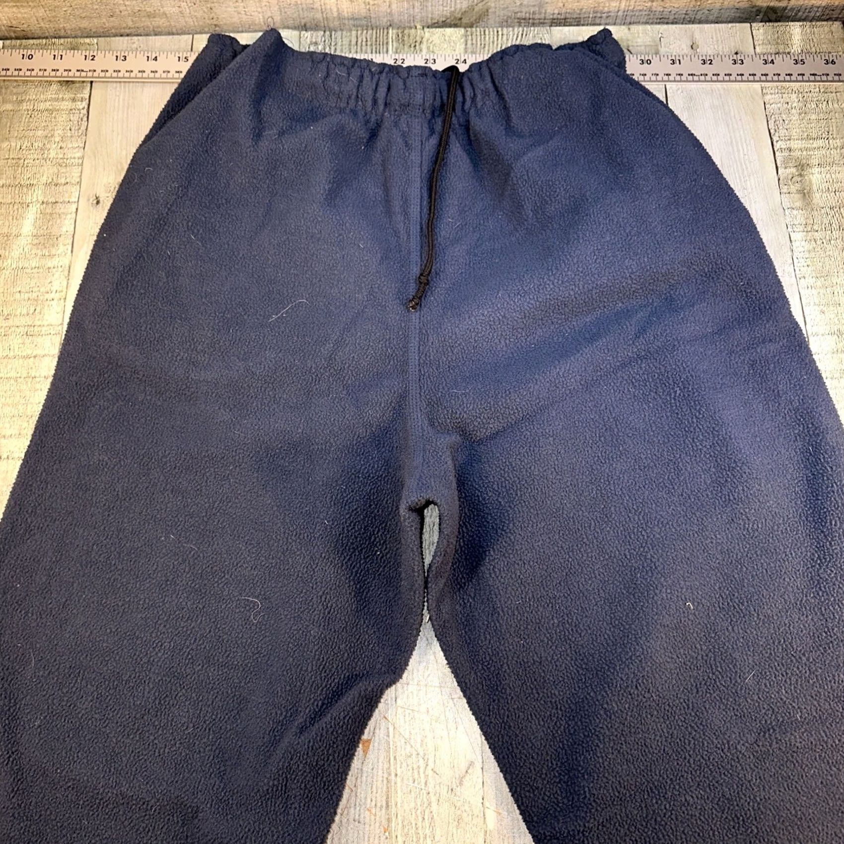 Vintage VINTAGE NAVY Discus Fleece Pants XL Navy Blue Wide Leg Track Style Joggers Mens XL Navy Blue Size US 36 / EU 52 - 4 Thumbnail