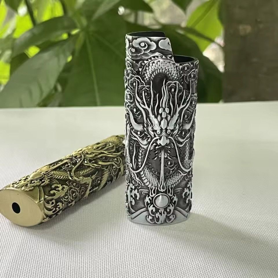 Jewelry Bic J6 Lighters 3D Embossed Dragon Pattern Holder Size ONE SIZE - 1 Thumbnail