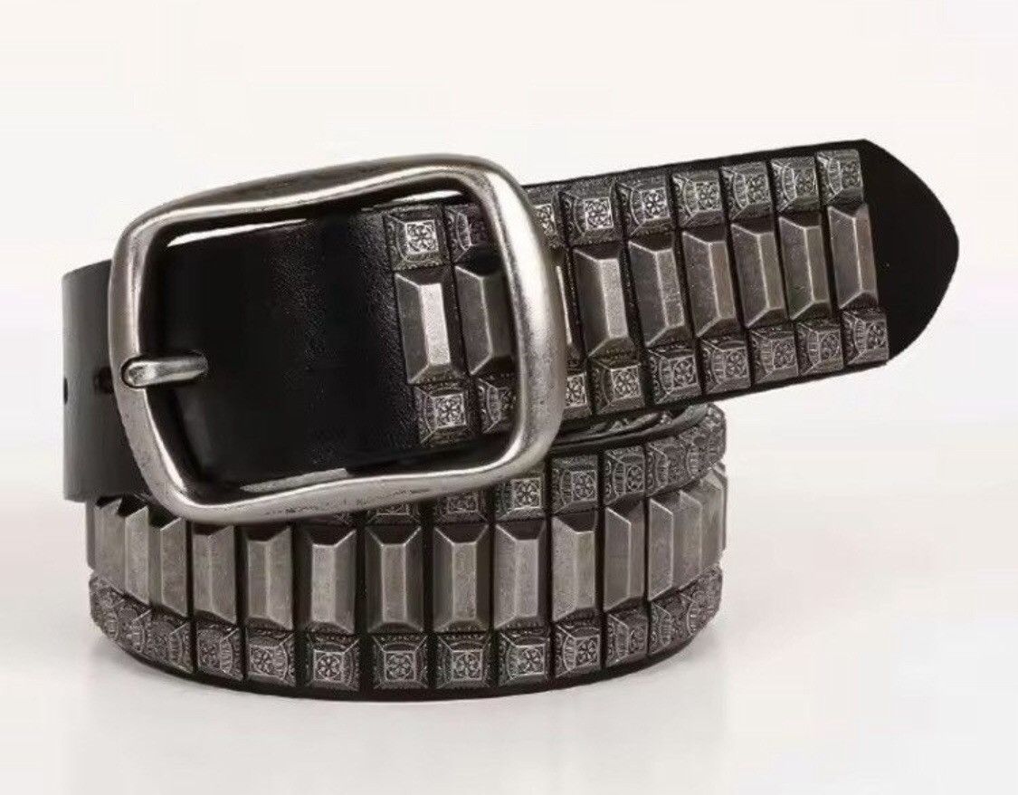 Leather Cowboy Motorcycle Jeans Heavy Metal Rivet Belts Size ONE SIZE - 1 Thumbnail