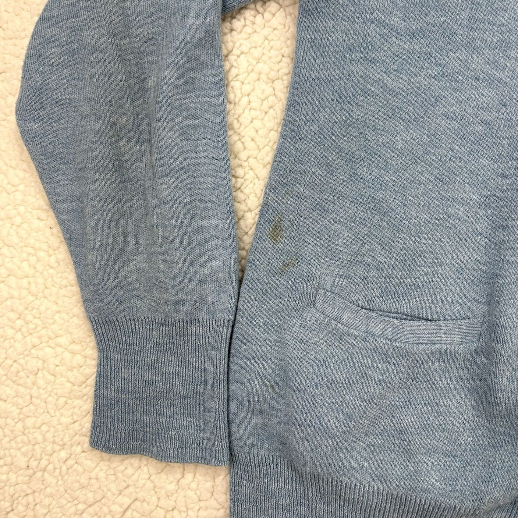 Vintage VINTAGE Puritan Sweater Cardigan Knit V-Neck Long Sleeve Blue 80s USA Mens L Size US L / EU 52-54 / 3 - 4 Thumbnail