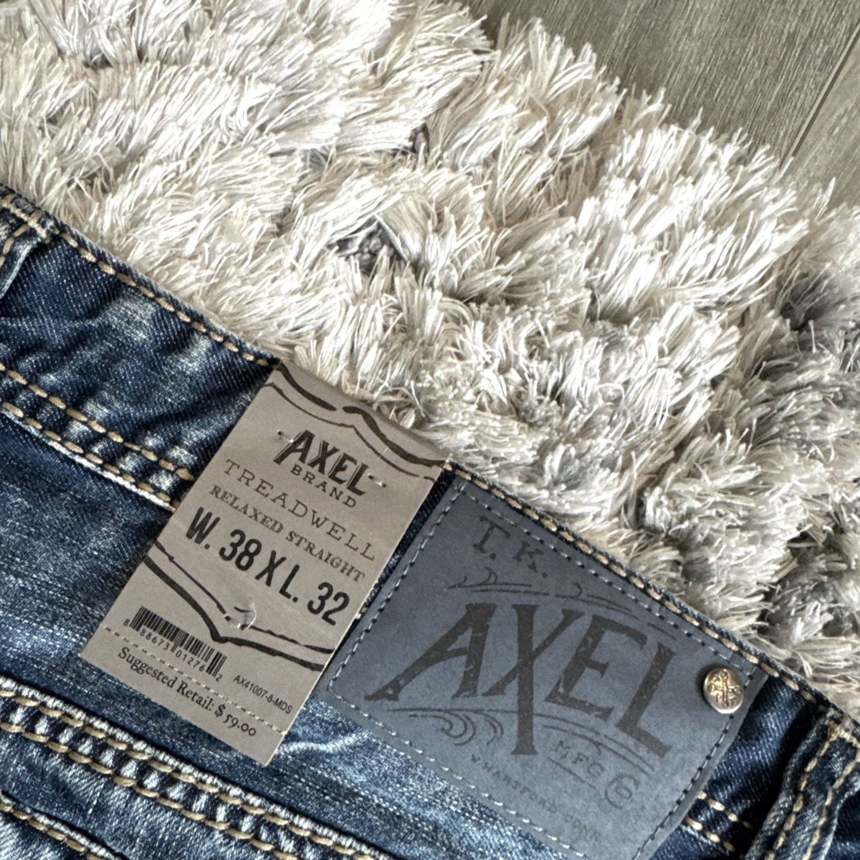 Vintage VINTAGE Axel Jeans Men’s Size 38x32 Blue Straight Embroidered Y2K 00s BNWT Style Size US 38 / EU 54 - 5 Thumbnail