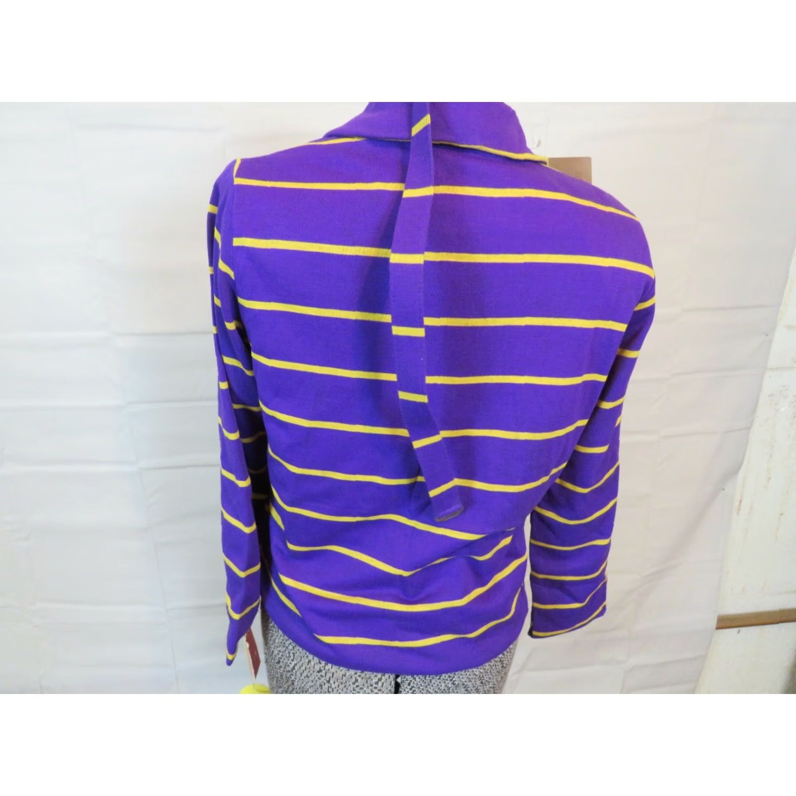 Vintage NOS Glentex Vintage Shirt Small Purple Yellow stripe LSU Tigers union made Size S / US 4 / IT 40 - 5 Thumbnail