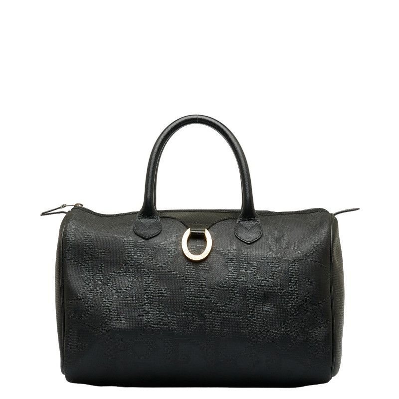image of Dior Vintage Trotter Handbag Boston Bag Travel Bag Black Leather, Women's