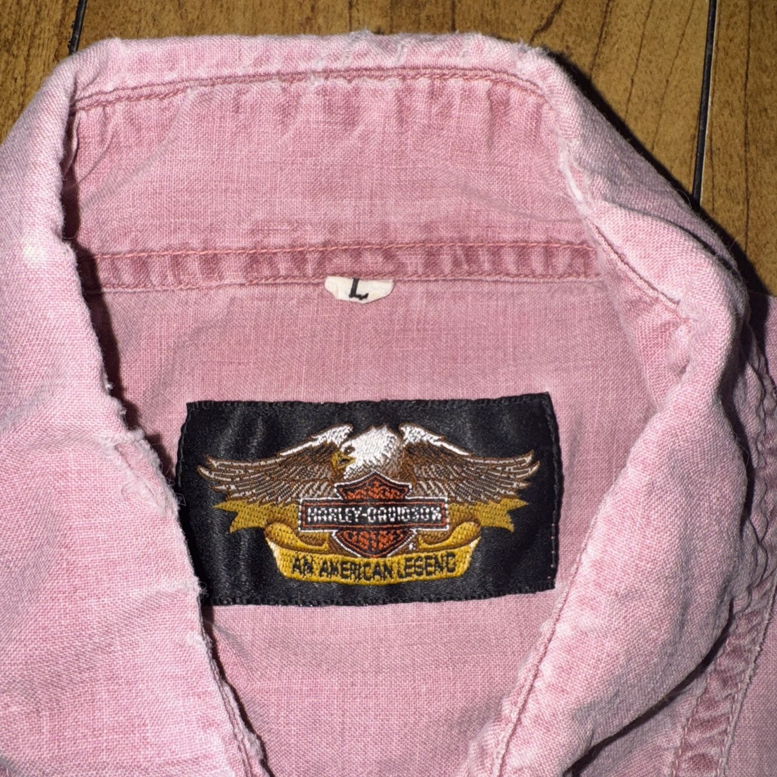 Harley Davidson × Vintage Harley Davidson Double Pocket Button Down Shirt Red L 22x28 Size US L / EU 52-54 / 3 - 5 Thumbnail