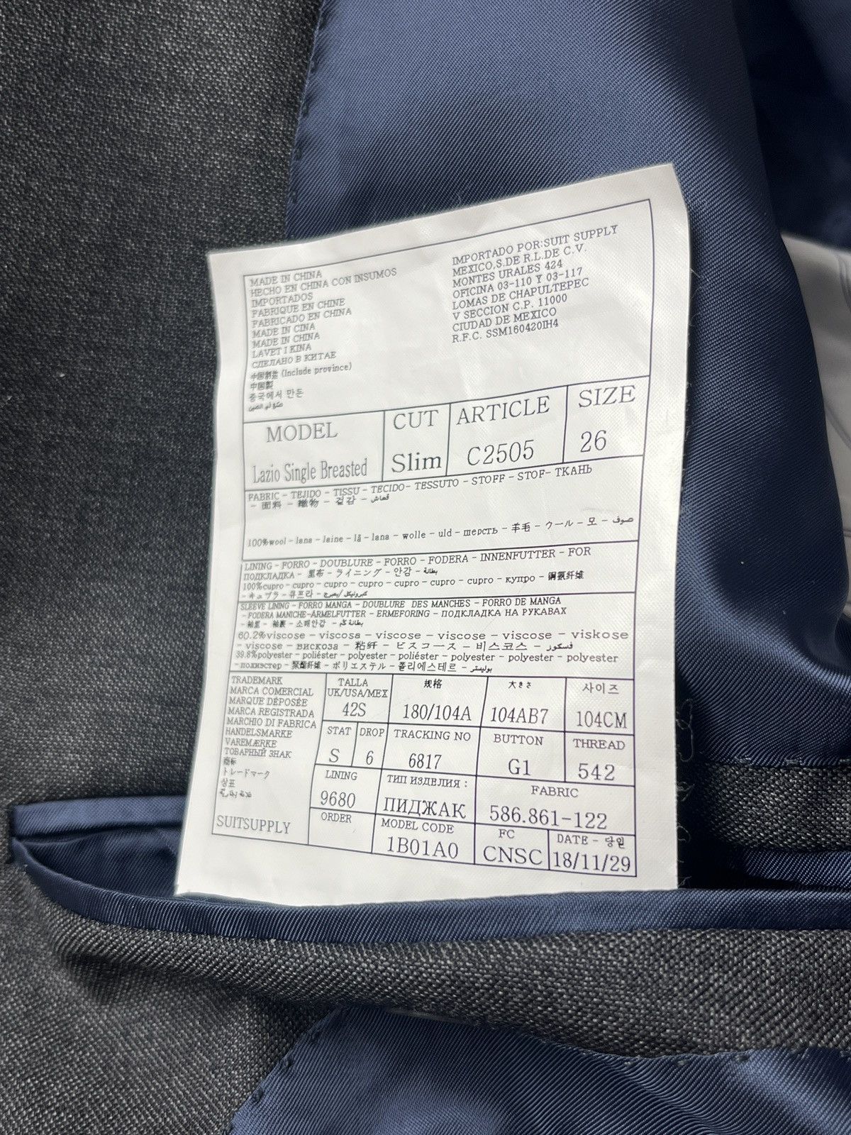 Suitsupply SUITSUPPLY Lazio Single Breasted Blazer Size 42S - 8 Thumbnail