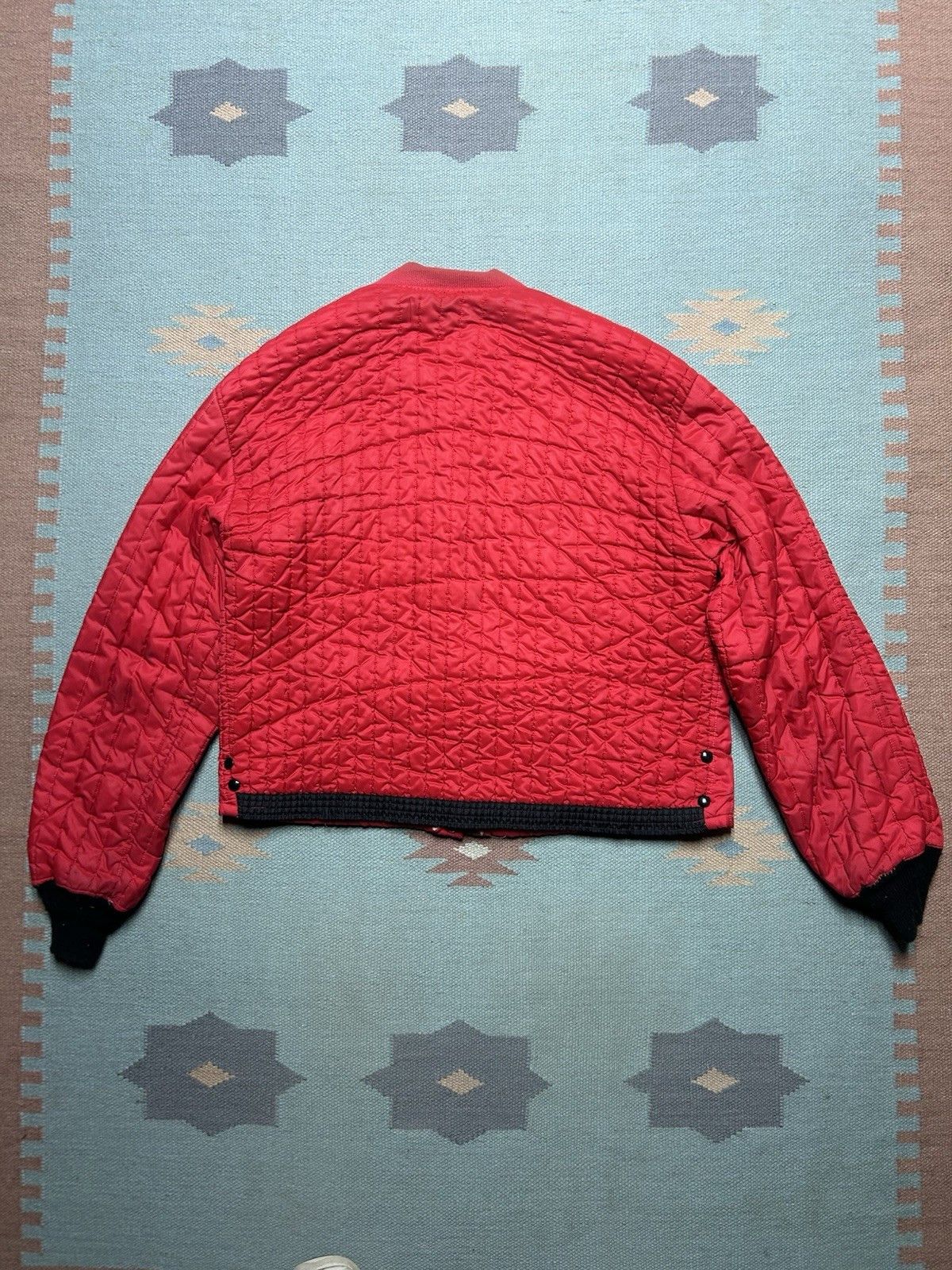 Vintage Vtg 60s quilted bomber jacket waffle knit thermal zip large Size US L / EU 52-54 / 3 - 8 Thumbnail