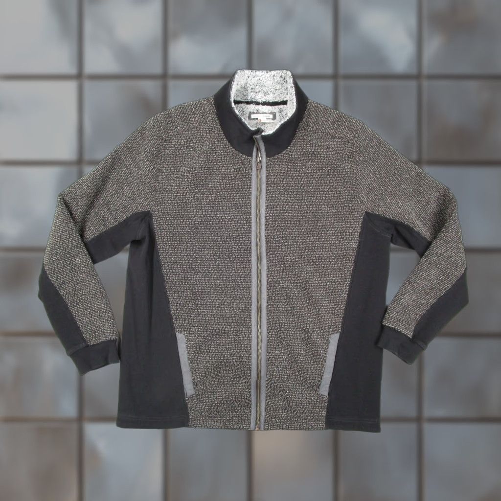 Carbon2Cobalt Carbon2cobalt Jacket Large Gray Black Sherpa Lined Full Zip Knit Fleece Mens Size US L / EU 52-54 / 3 - 1 Thumbnail