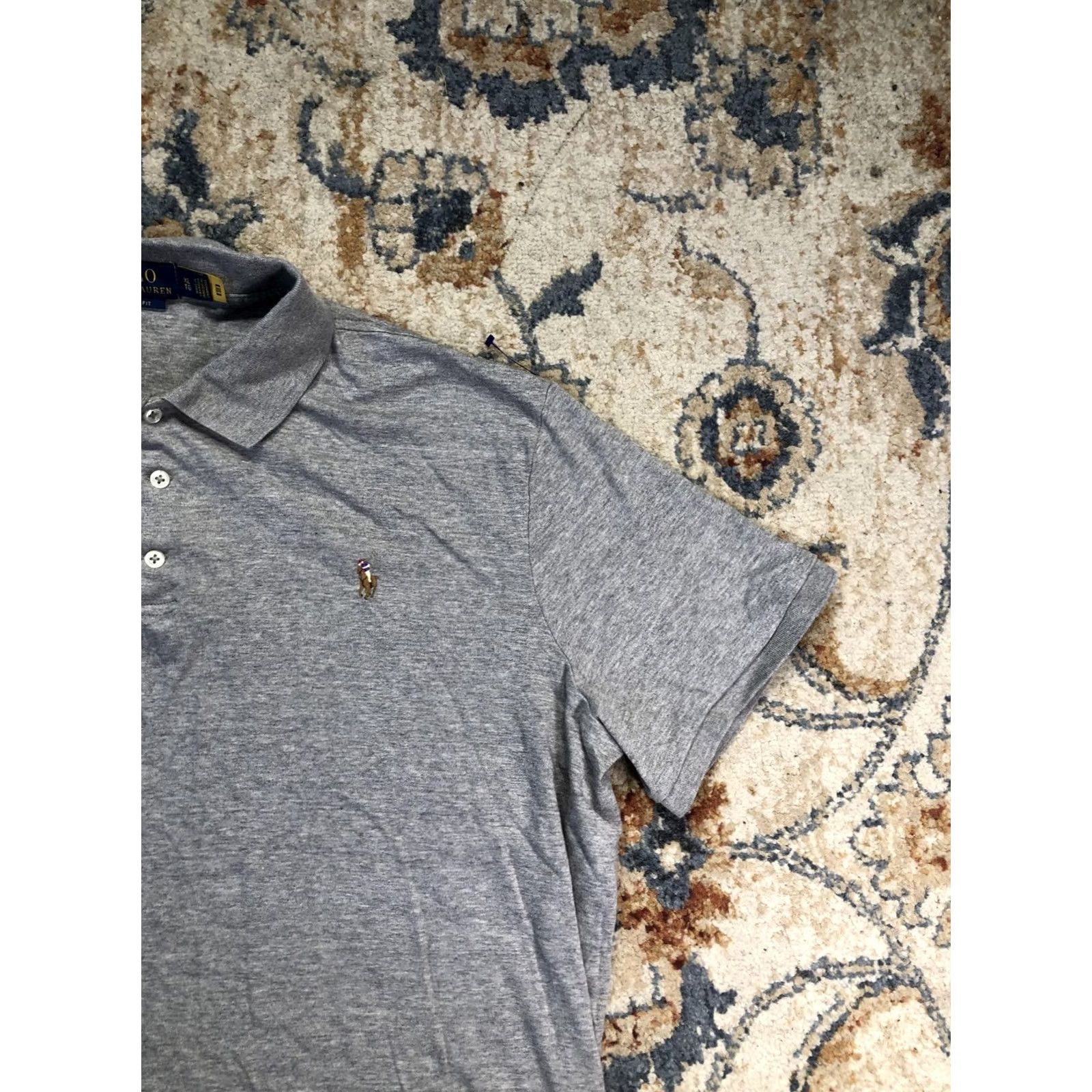 Polo Ralph Lauren Polo Ralph Lauren Polo Shirt Mens XL Gray Classic Fit Pony Logo Short Sleeve Size US XL / EU 56 / 4 - 4 Thumbnail
