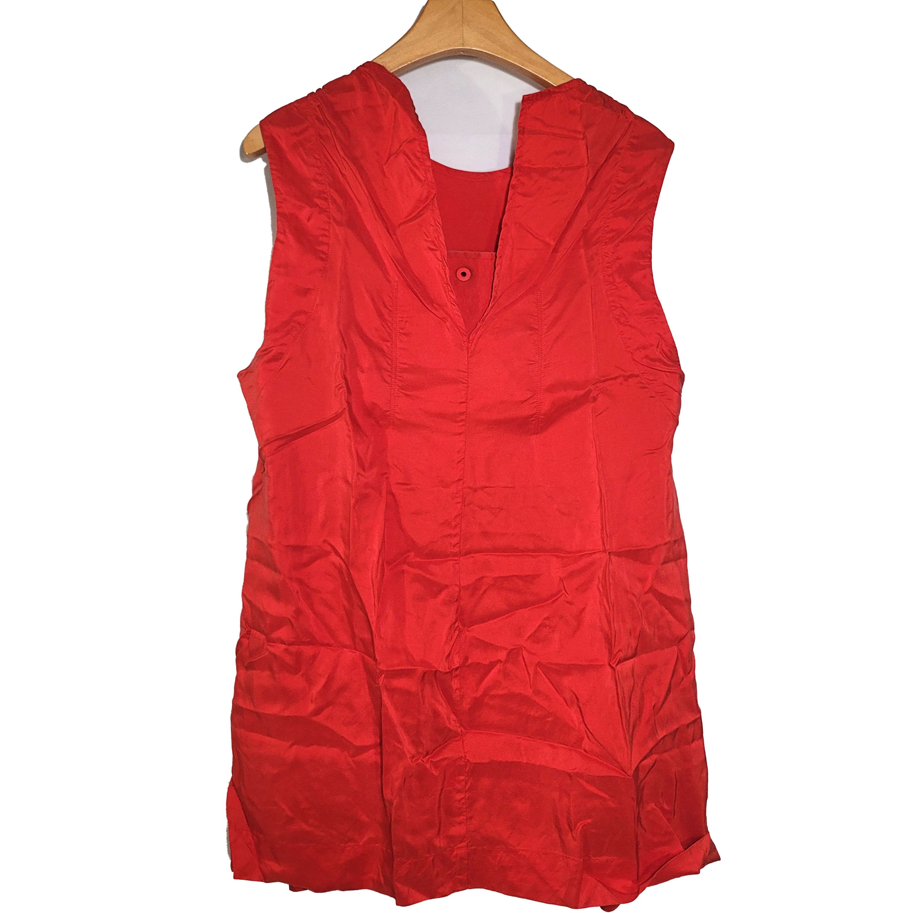 Other Women's 100% Silk Size S Short Sleeve Top Long Shirt SCK224 Size S / US 4 / IT 40 - 1 Thumbnail