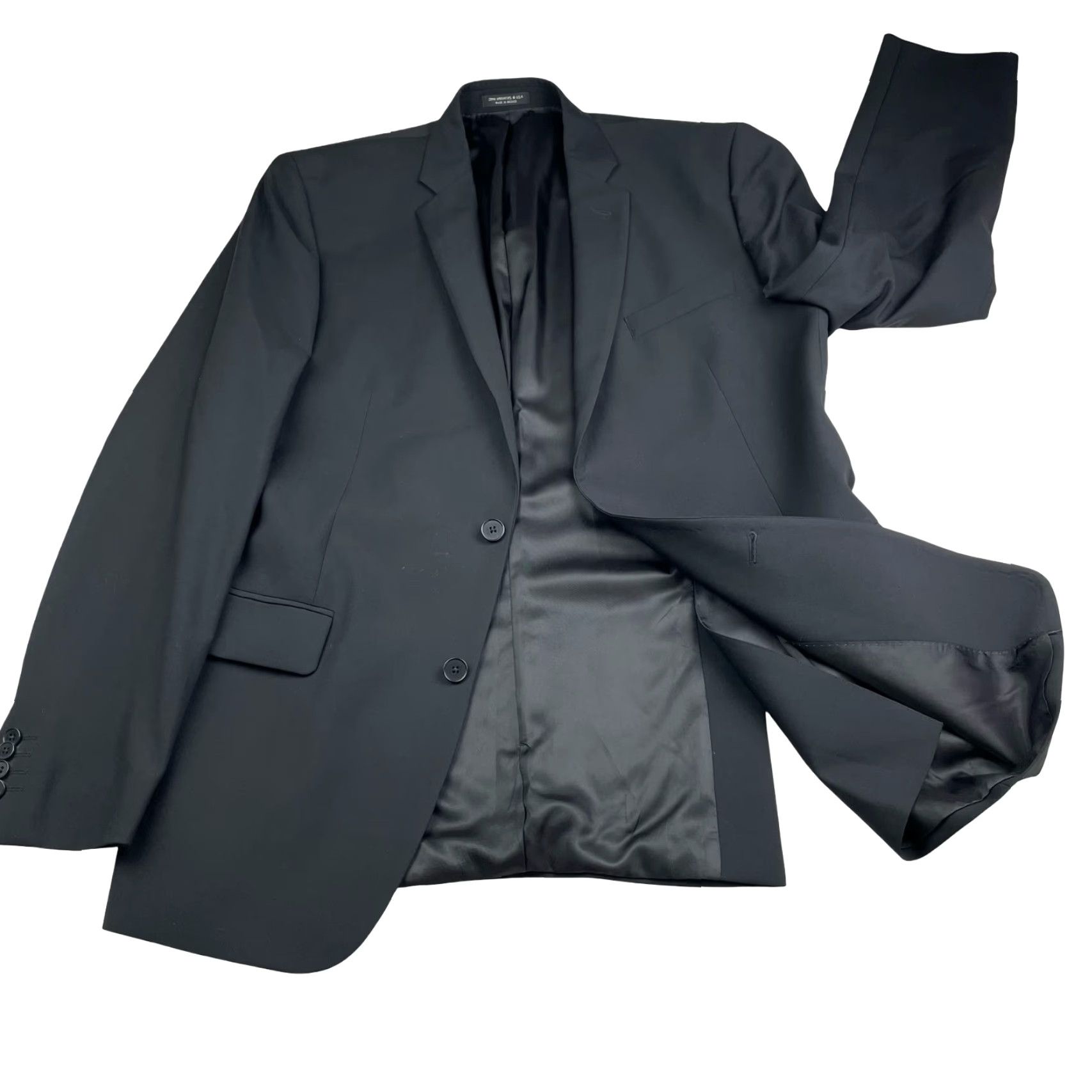 John Varvatos VINTAGE John Varvatos Blazer Jacket Black 2-Button 42L Wool Mens Blazer Notch Lapel Long 42 US Size 42R - 3 Thumbnail