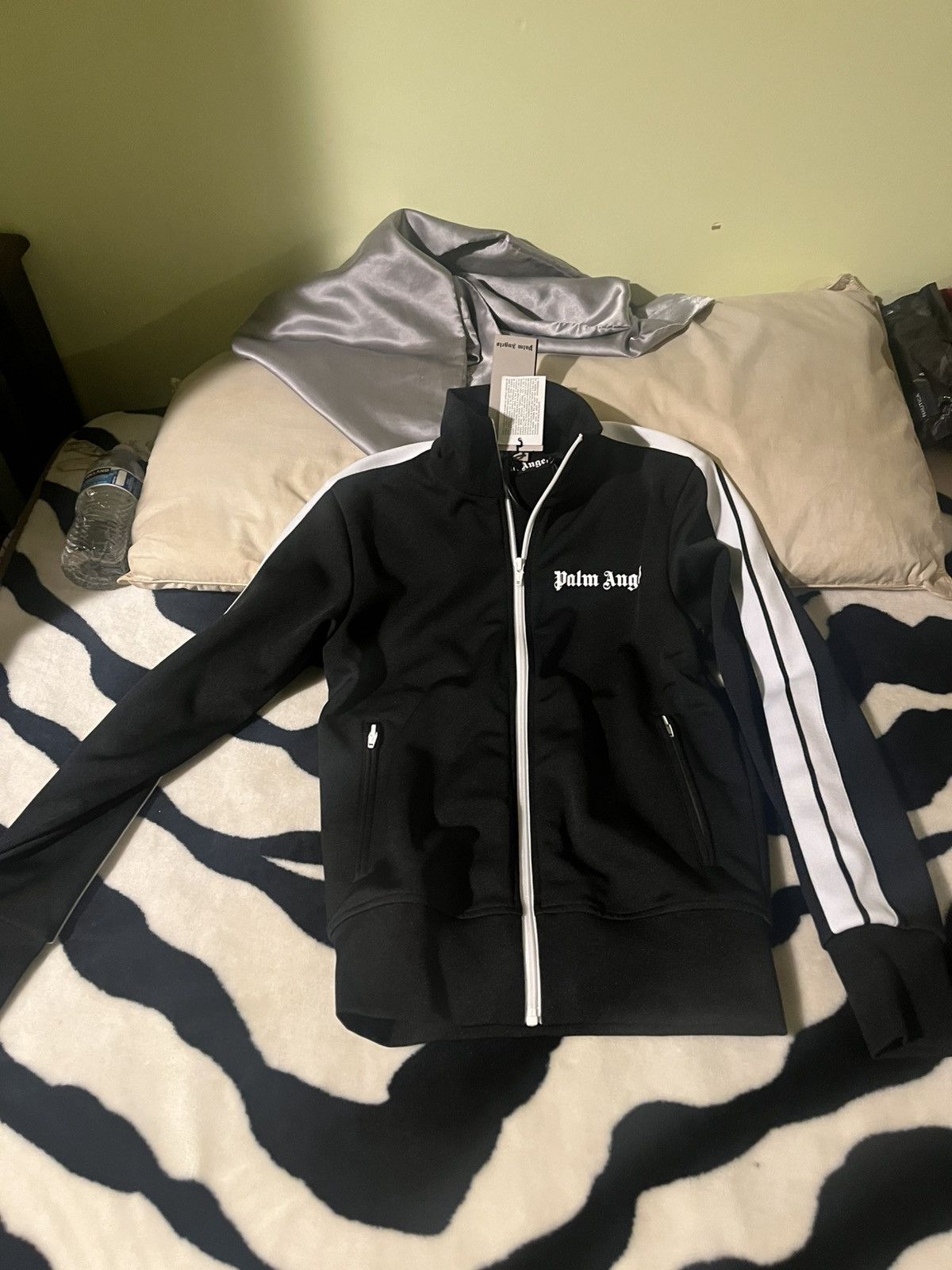 Palm Angels Palm Angels Classic Track Jacket in Black/ White Size US XXS / EU 40 - 1 Thumbnail