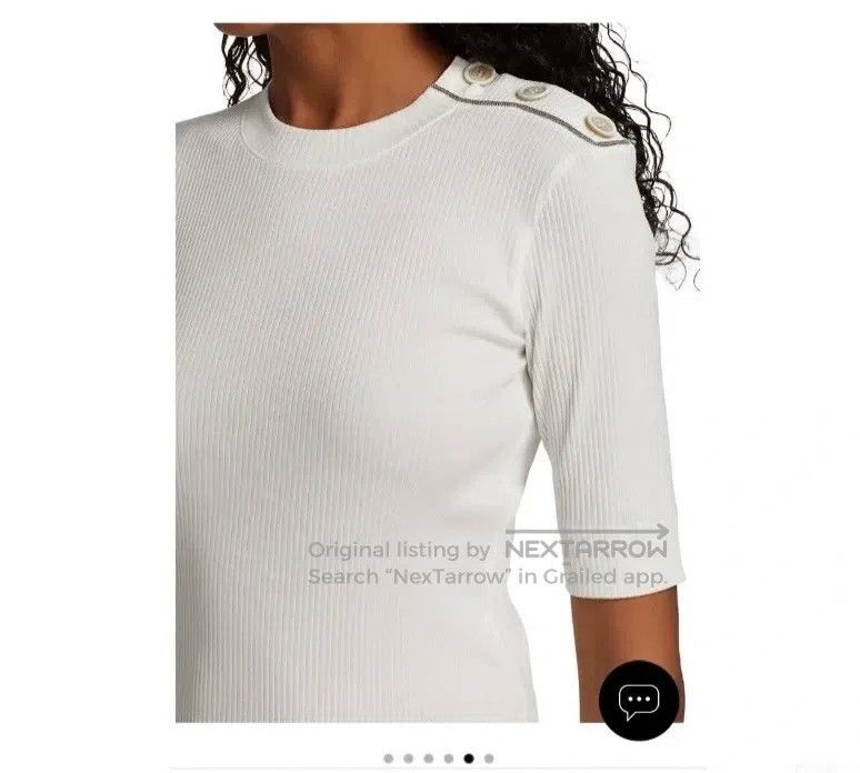 Brunello Cucinelli Brunello Cucinelli Pure cotton beaded T-shirt Size M / US 6-8 / IT 42-44 - 3 Thumbnail