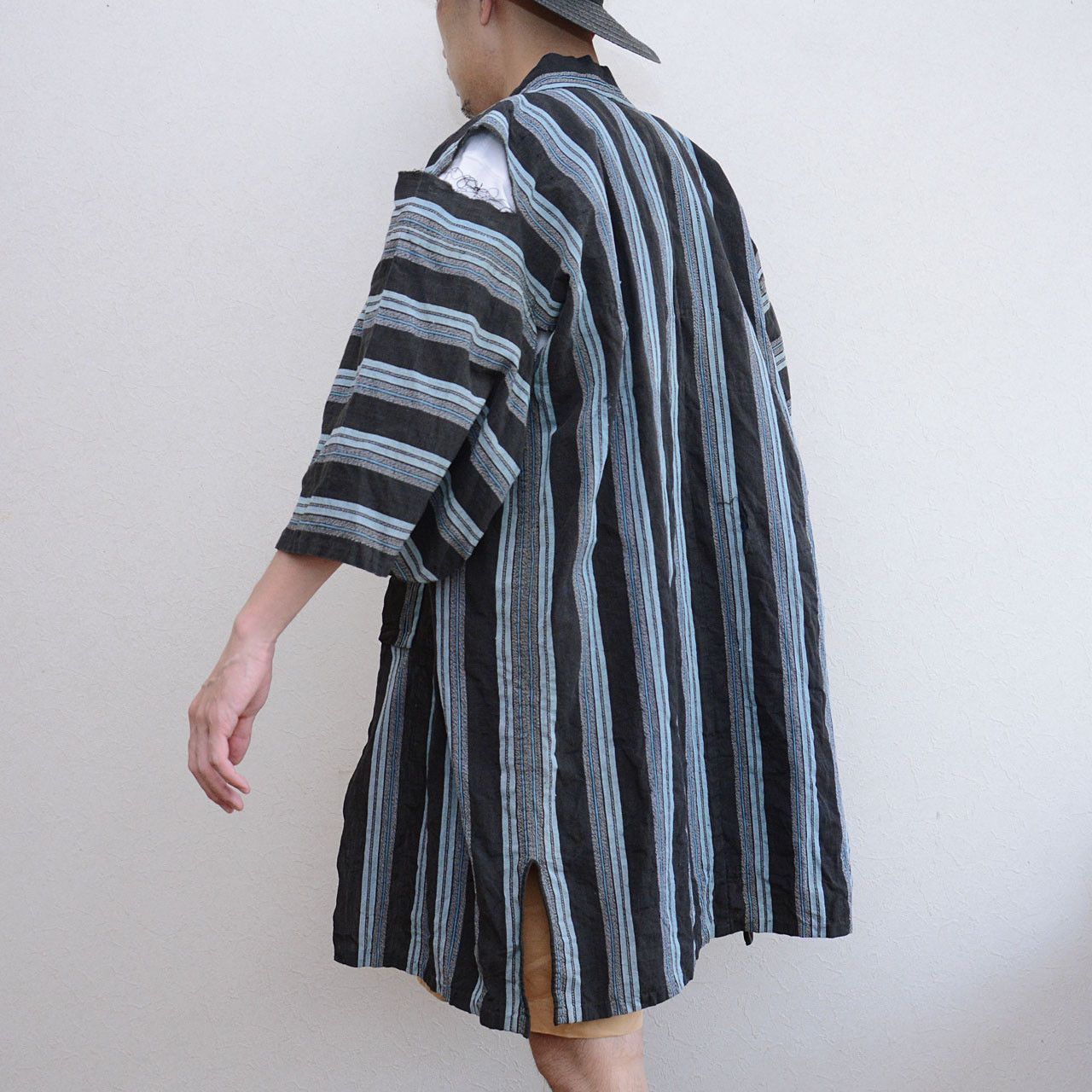 Other Noragi Jacket Vintage Japan Black Stripe Cotton Size US L / EU 52-54 / 3 - 12 Thumbnail
