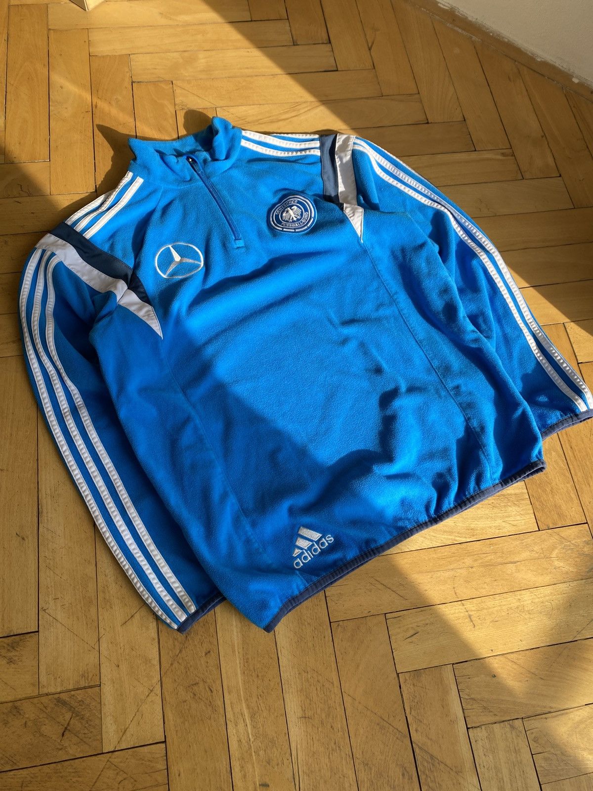 Adidas × Mercedes-Benz Vintage Adidas Germany blue fleece sweatshirt Size US M / EU 48-50 / 2 - 2 Thumbnail
