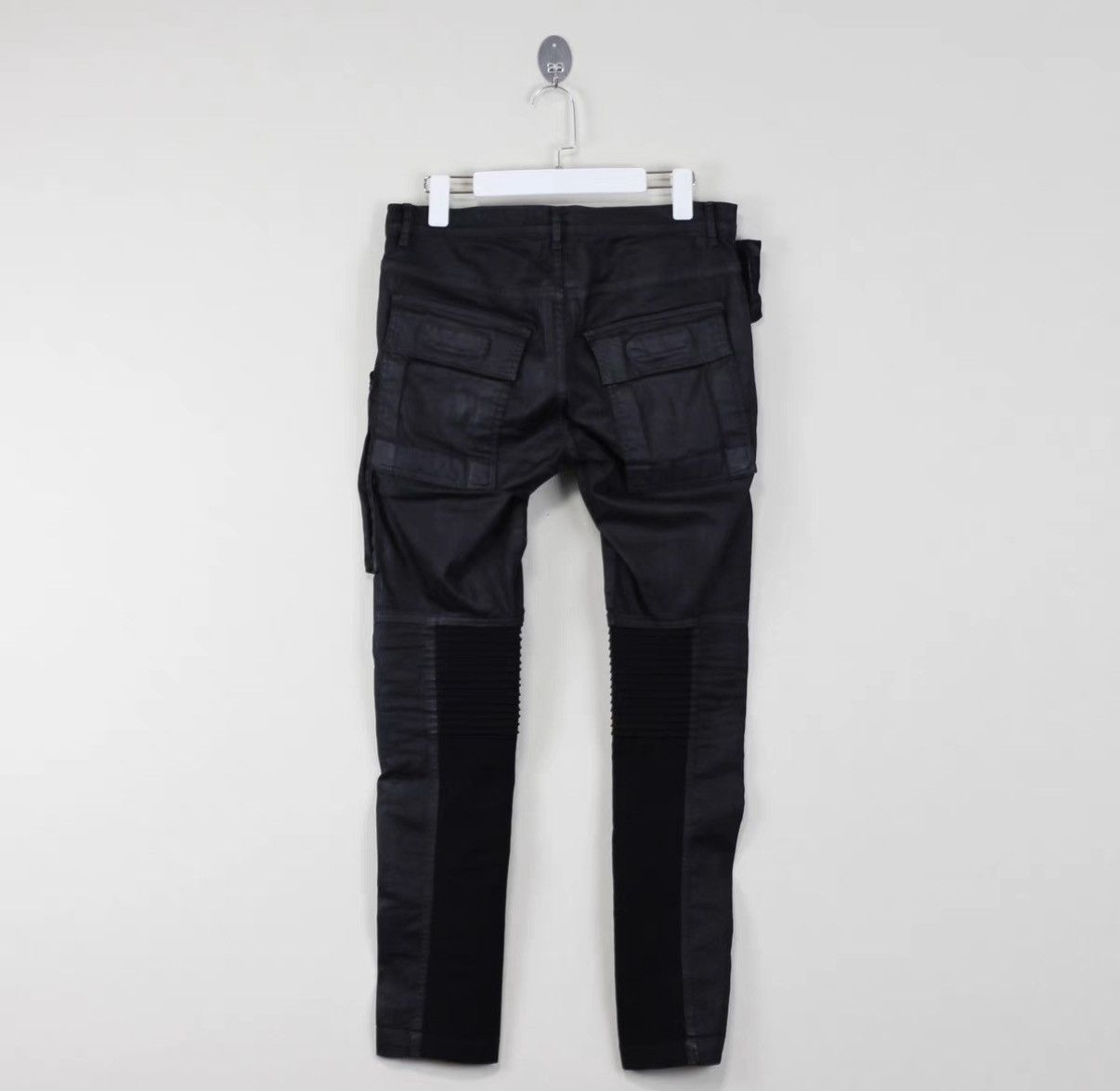 Rick Owens Rick Owens Waxed Finish Diagonal-Fly Motorcycle Pants Size US 31 - 2 Thumbnail