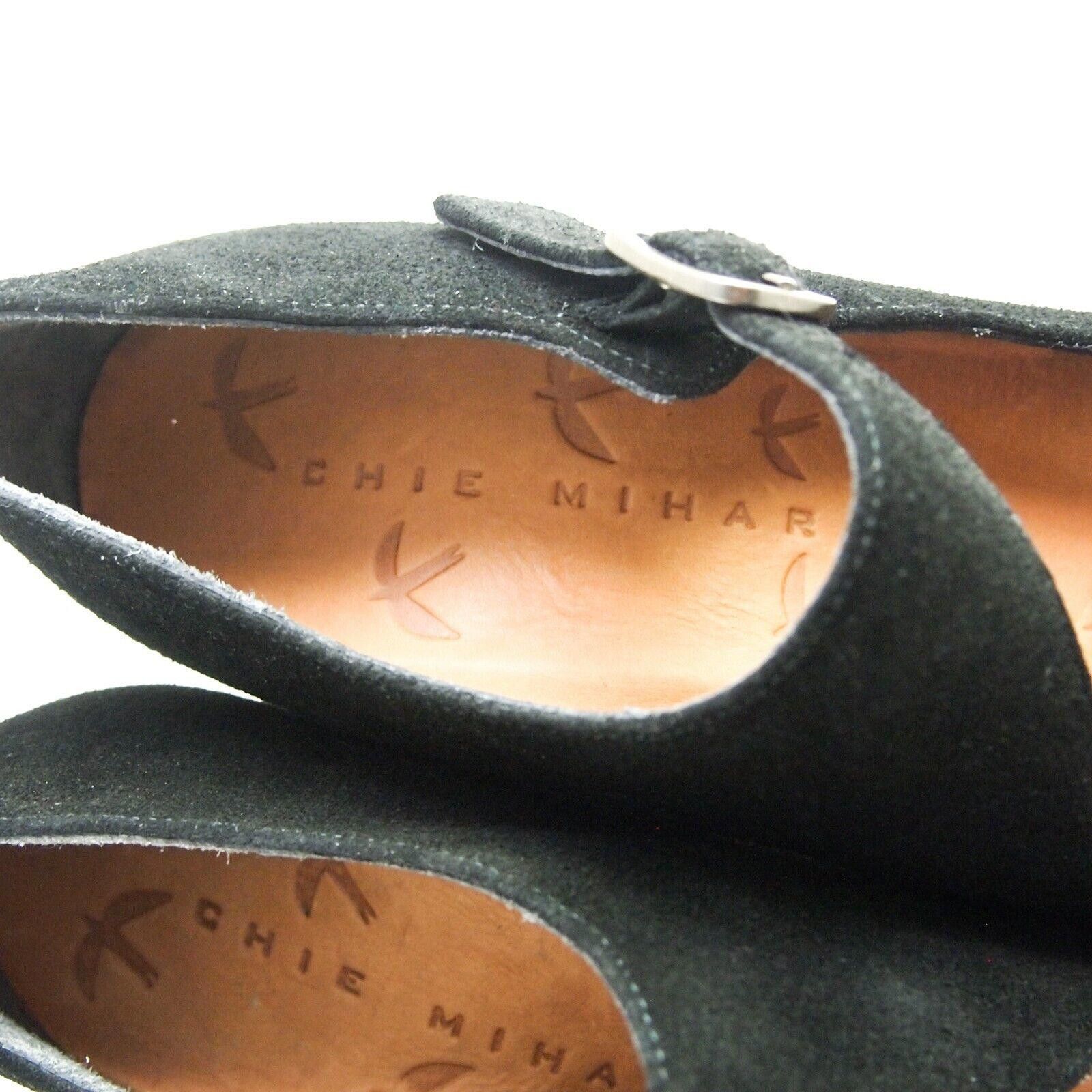 Designer Chie Mihara Mary Jane Sandals Black Suede US 7.5 EU 37.5 Size US 7.5 / IT 37.5 - 4 Thumbnail