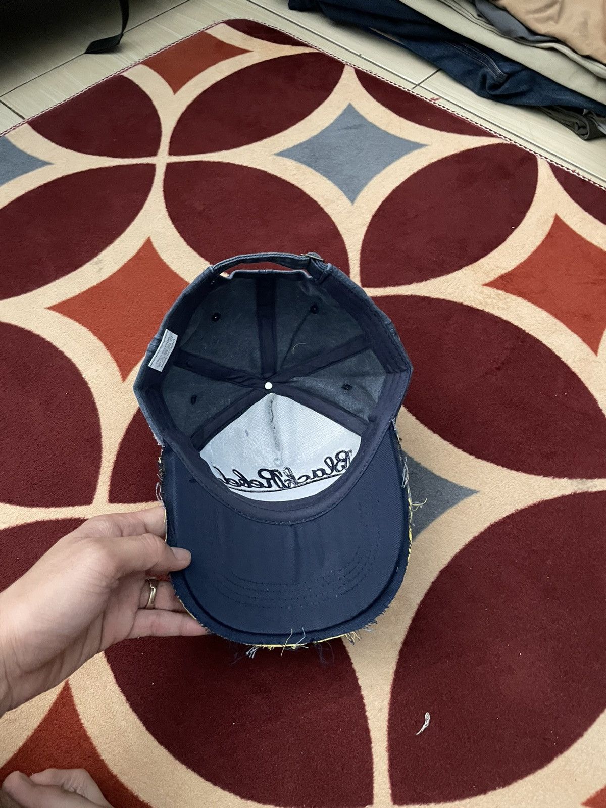 Japanese Brand Vintage Black rebel Distressed style caps faded Size ONE SIZE - 7 Thumbnail