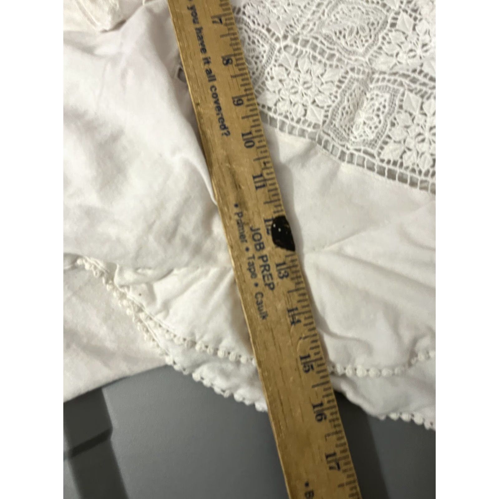 Loft LOFT Blouse Womens XS White Short Sleeve Puff Sleeve Lace Regular Fit Size XS / US 0-2 / IT 36-38 - 5 Thumbnail