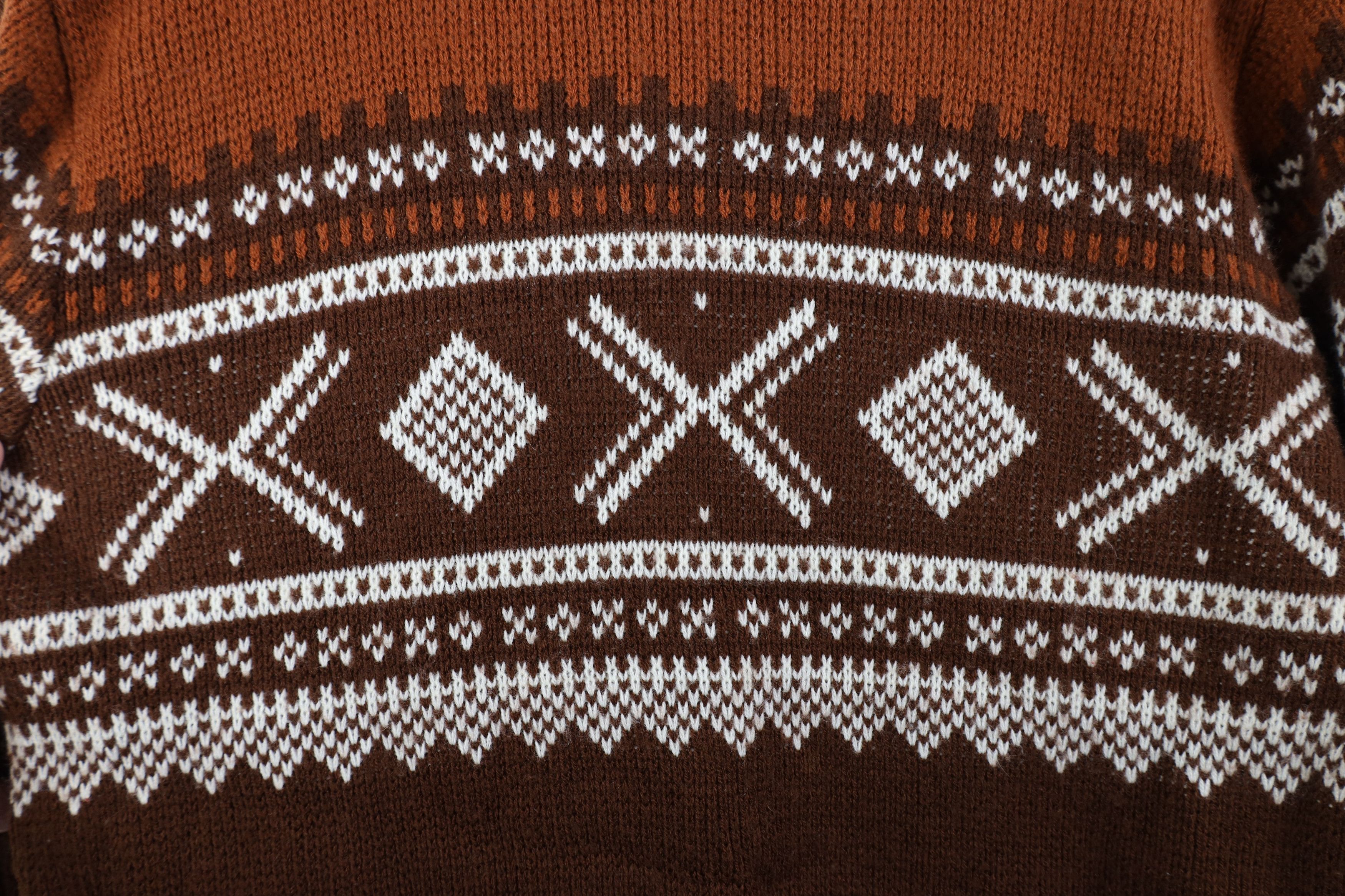 Vintage Vintage 70s Streetwear Fair Isle Crewneck Sweater Acrylic Size XL / US 12-14 / IT 48-50 - 4 Thumbnail