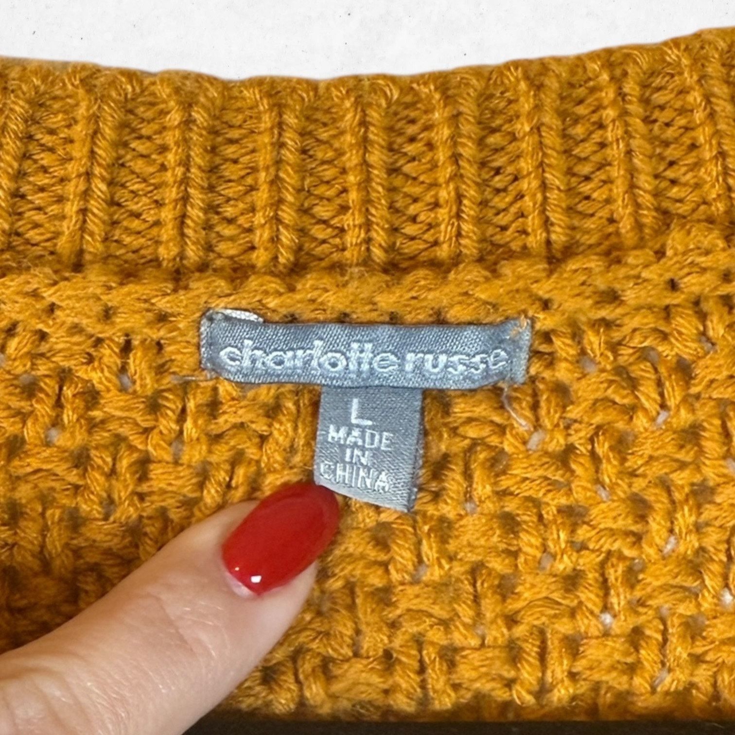 Other Charlotte Russe Women's L Mustard Yellow Lace Up Neckline Size L / US 10 / IT 46 - 3 Thumbnail