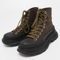 Alexander McQueen o1y1024 Ankle Boots in Military Green Size US 6 / EU 39 - 4 Thumbnail