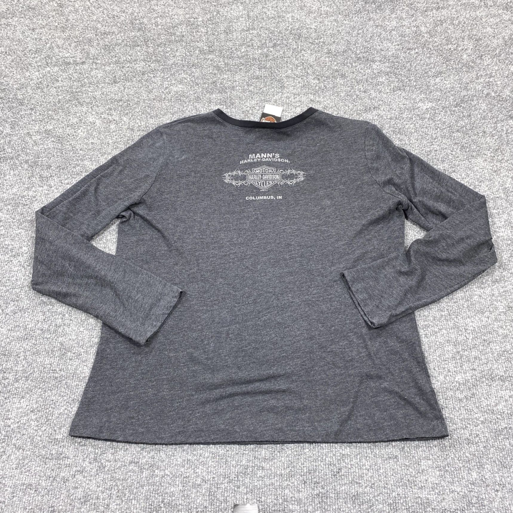 Harley Davidson Harley-Davidson Shirt Womens XL Gray Long Sleeve V-Neck Motorcycle Graphic Tee Size XL / US 12-14 / IT 48-50 - 5 Thumbnail
