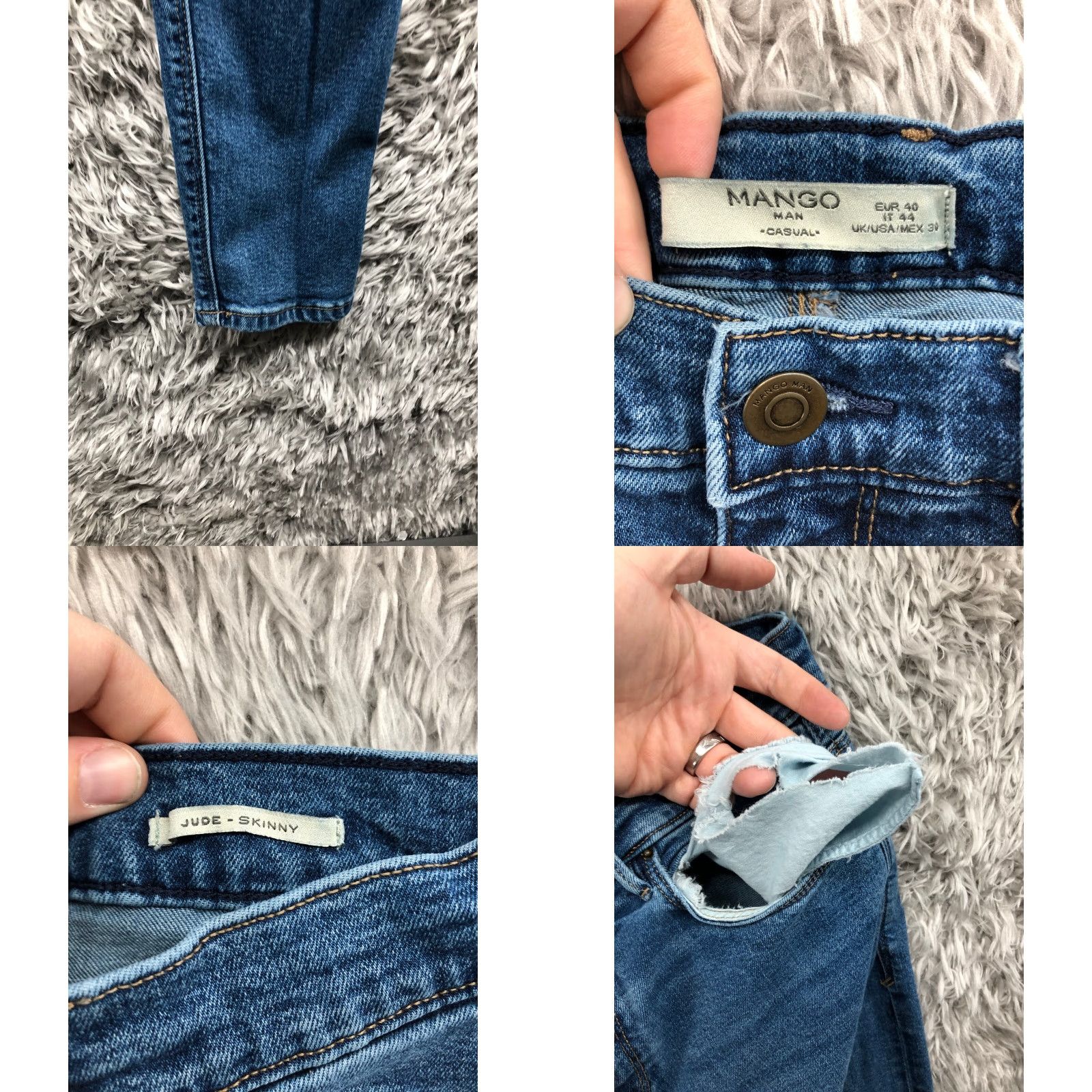 Mango Mango Jade Skinny Jeans Size 30 Mens Mid Rise Dark Wash Blue Denim Size US 30 / EU 46 - 8 Thumbnail
