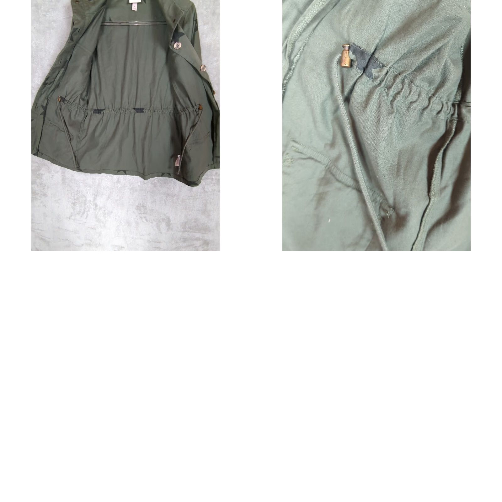 Vintage Knox Rose Jacket Women’s M Army Green Black Stars Allover Print Long Sleeve Cotton Twill Button Closure Casual Size M / US 6-8 / IT 42-44 - 9 Thumbnail