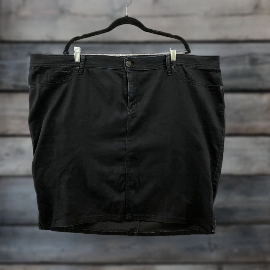 Vintage Source Of Wisdom Womens Skirt Mini Plus Size 26 Stretch Black Cotton Spandex Short Casual 26 Womens Size 26" / US 2 / IT 38 - 1 Thumbnail