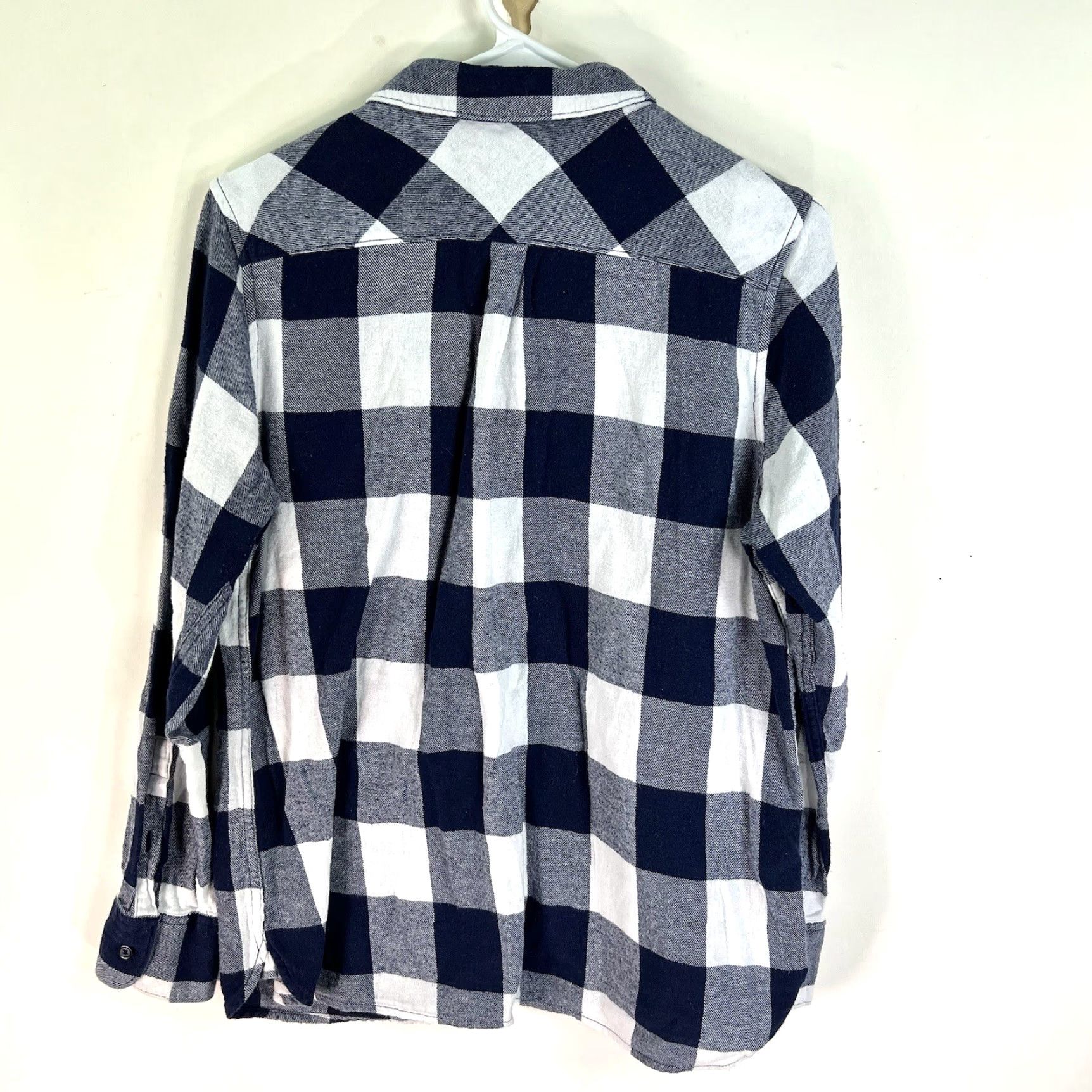 Vintage Woolrich Shirt Women L Blue Plaid Flannel Button-Up Long Sleeve 100% Cotton Size L / US 10 / IT 46 - 5 Thumbnail