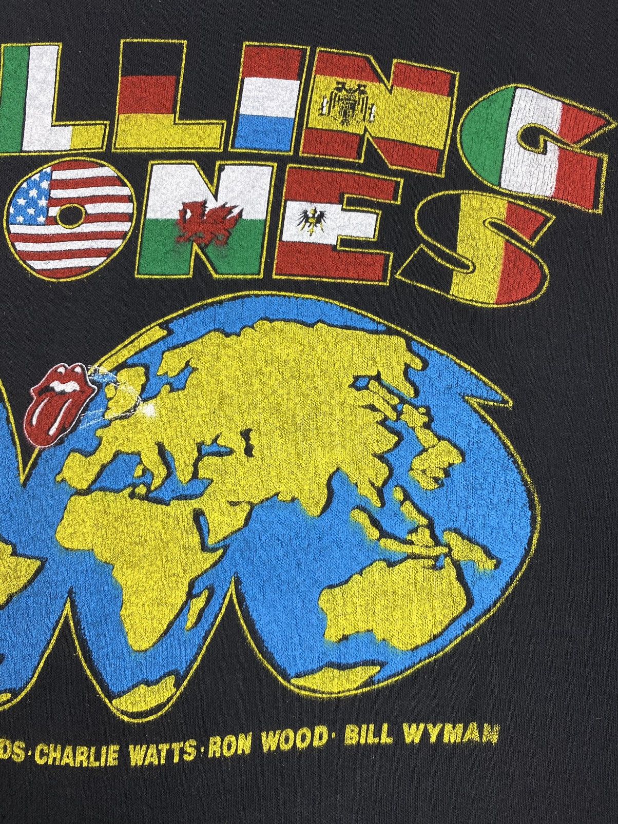 Band Tees 1980’s Vintage The Rolling Stones World Tour Slim Ringer Tee Size US L / EU 52-54 / 3 - 9 Thumbnail