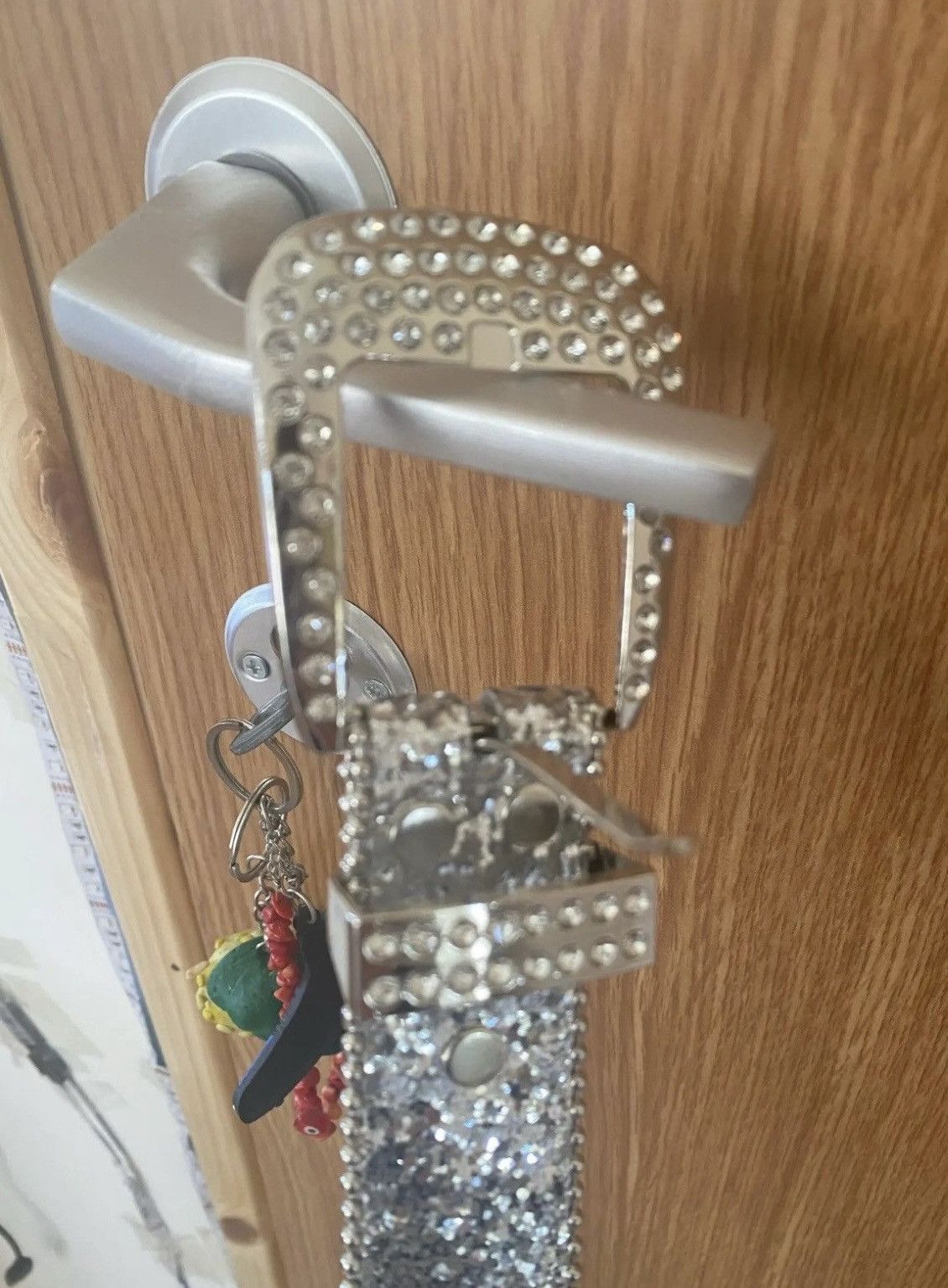Leather Gorgeous Rhinestone Studded PU Leather Belt Size ONE SIZE - 5 Thumbnail