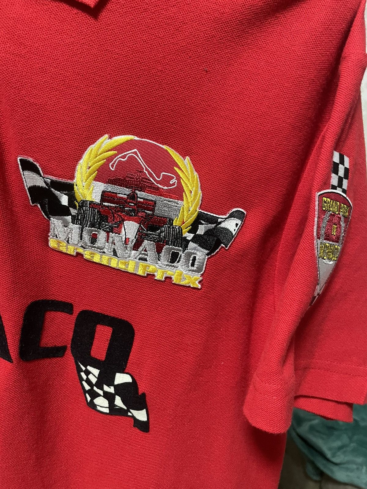 Club Monaco Vintage Monaco Grand Prix Racing Patch Tee Spellout Polo Size US M / EU 48-50 / 2 - 5 Thumbnail