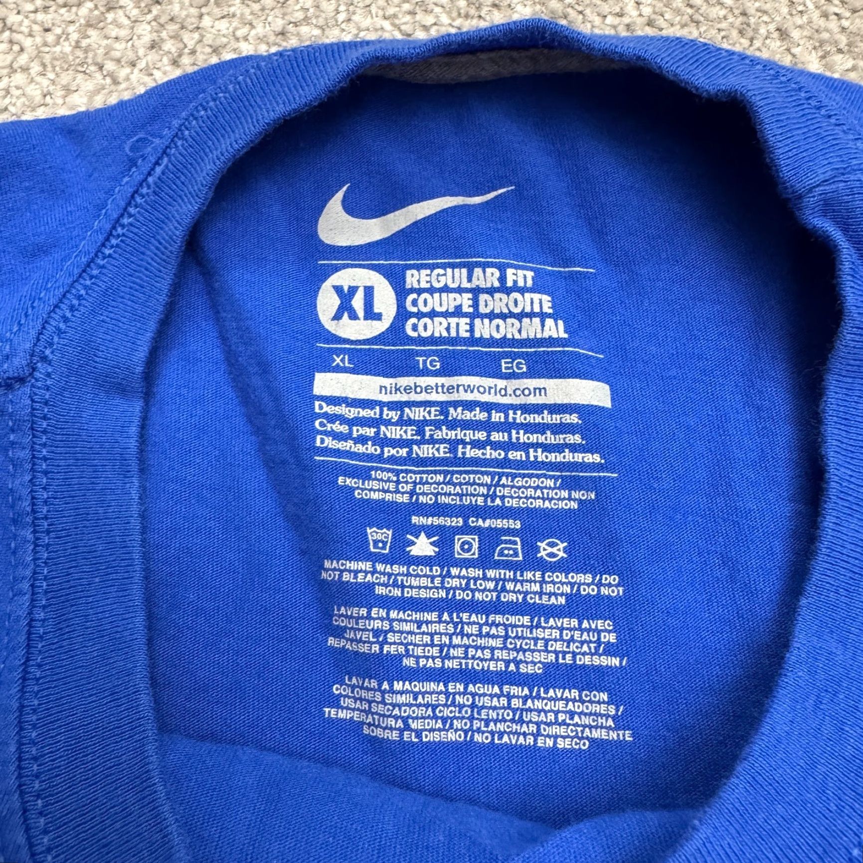 Nike Nike T-Shirt Shirt Men XL Blue Short Sleeve Crew Neck Logo Athletic Fit 100% Cotton Sports Activewear 10s Size US XL / EU 56 / 4 - 6 Thumbnail