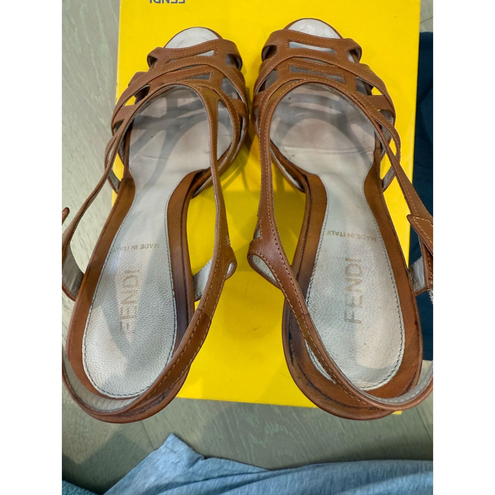 Fendi Women's Fendi Spuntata Cuoietto Scotch Caged High Heel Sanda Size US 7 / IT 37 - 5 Thumbnail